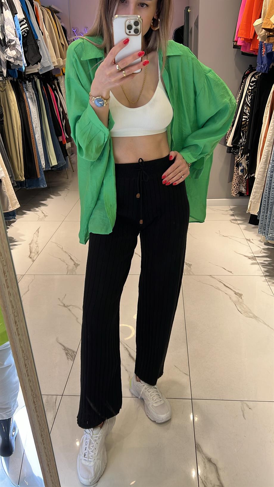 Fsp Tensel Owersize Düşük Omuz Gömlek