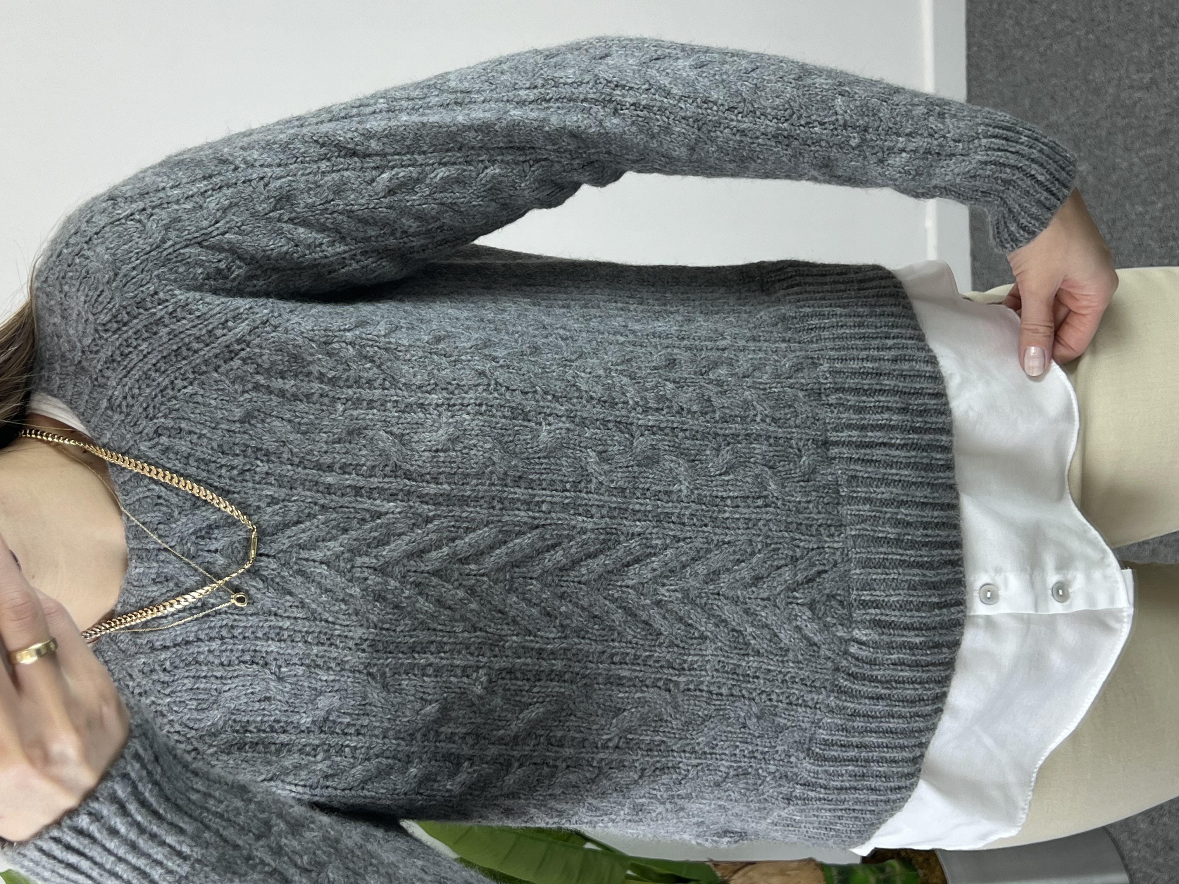 Gömlek Detay Gri Kazak