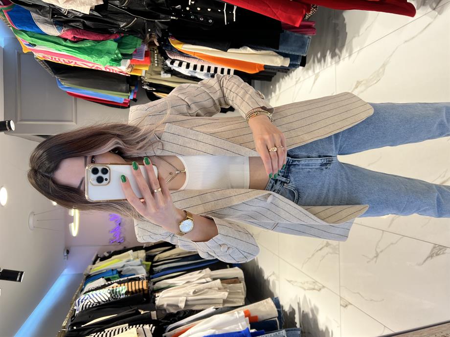 Hyl Çizgili Blazer Ceket