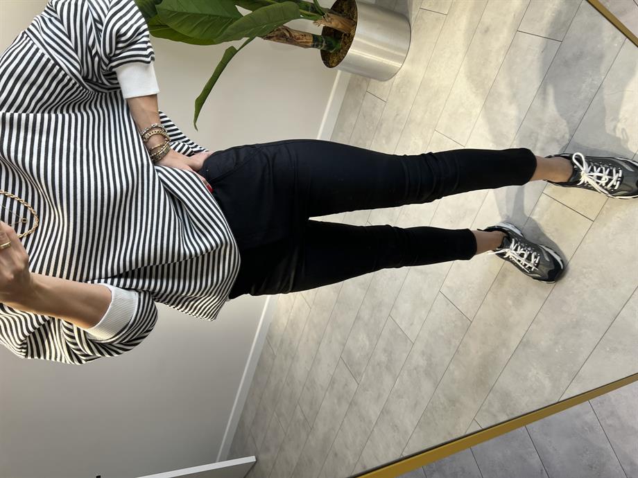 İçi Şardonlu Çizgili Owersize Sweat