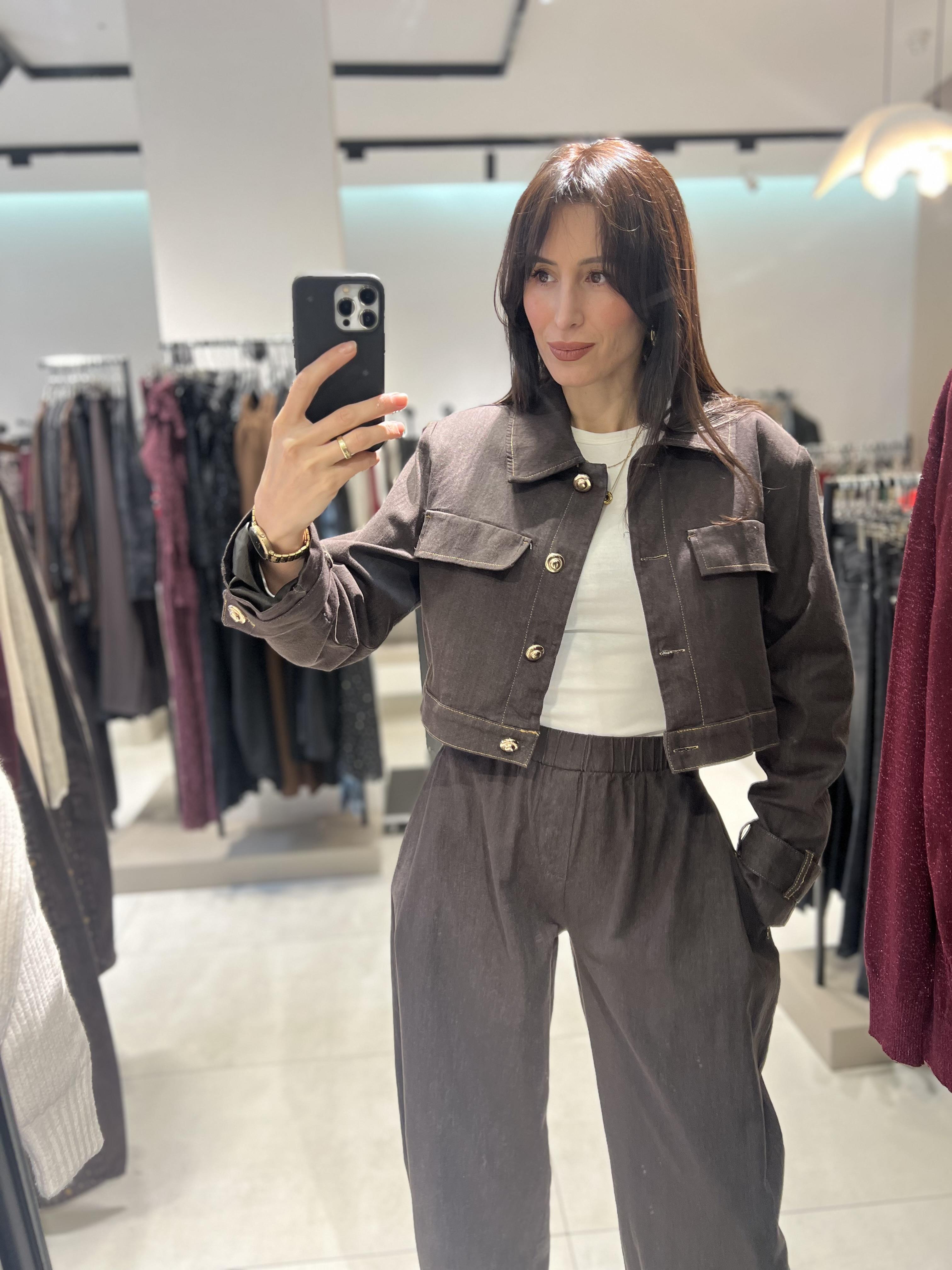 İkili Kot Takım Kahve