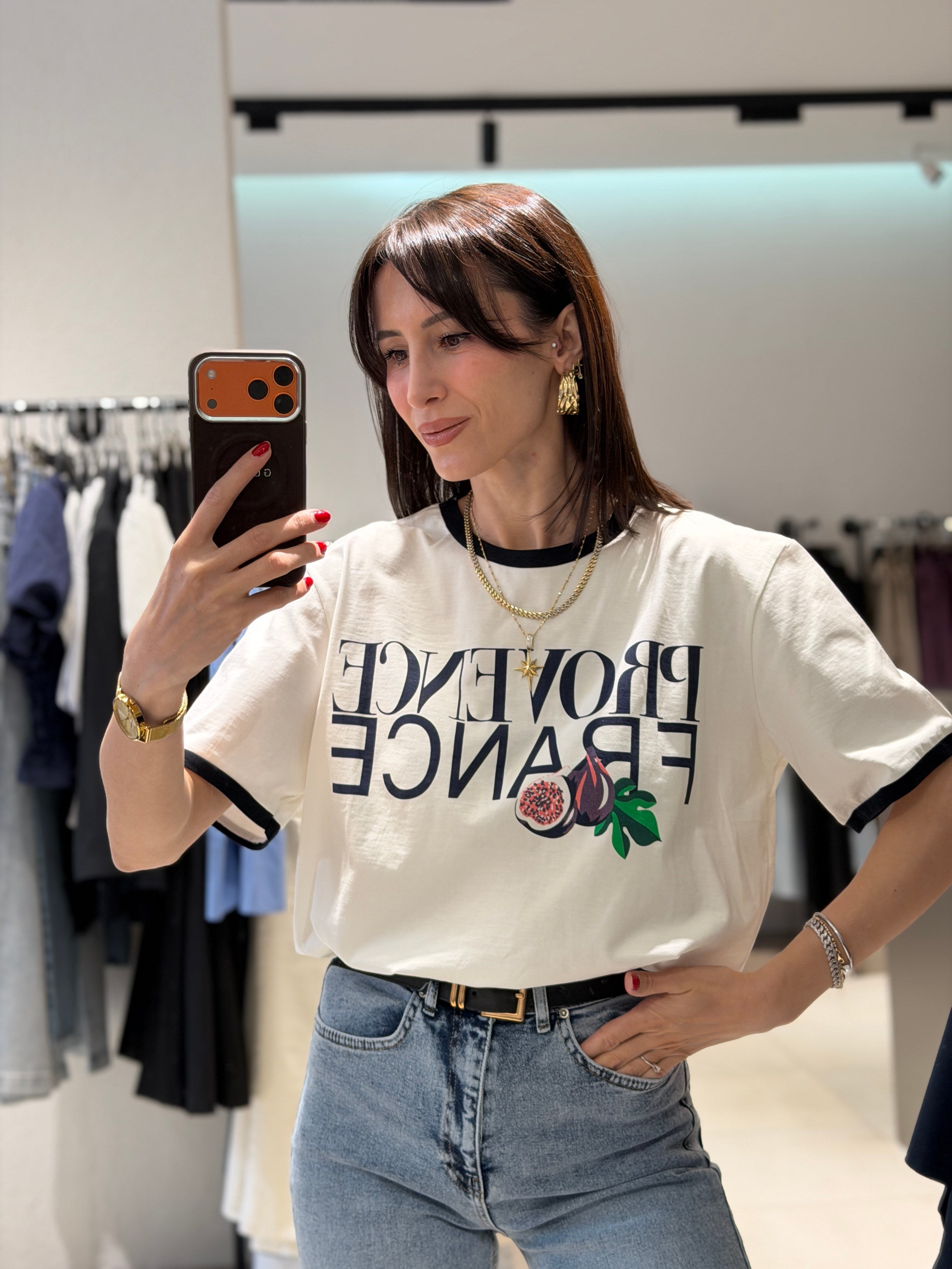 İncir Baskı Tshırt LACİVERT