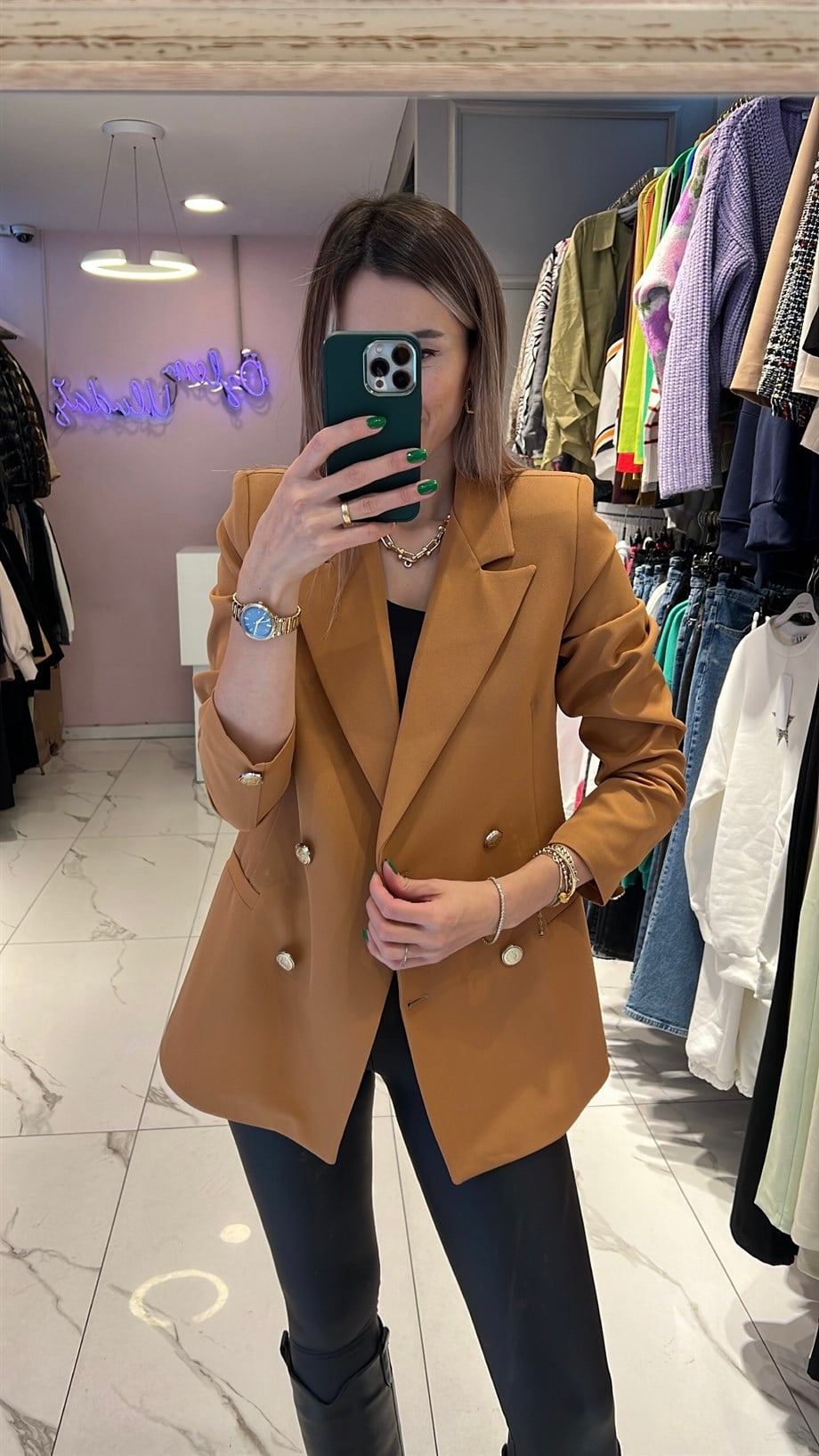 Karamel Blazer Ceket