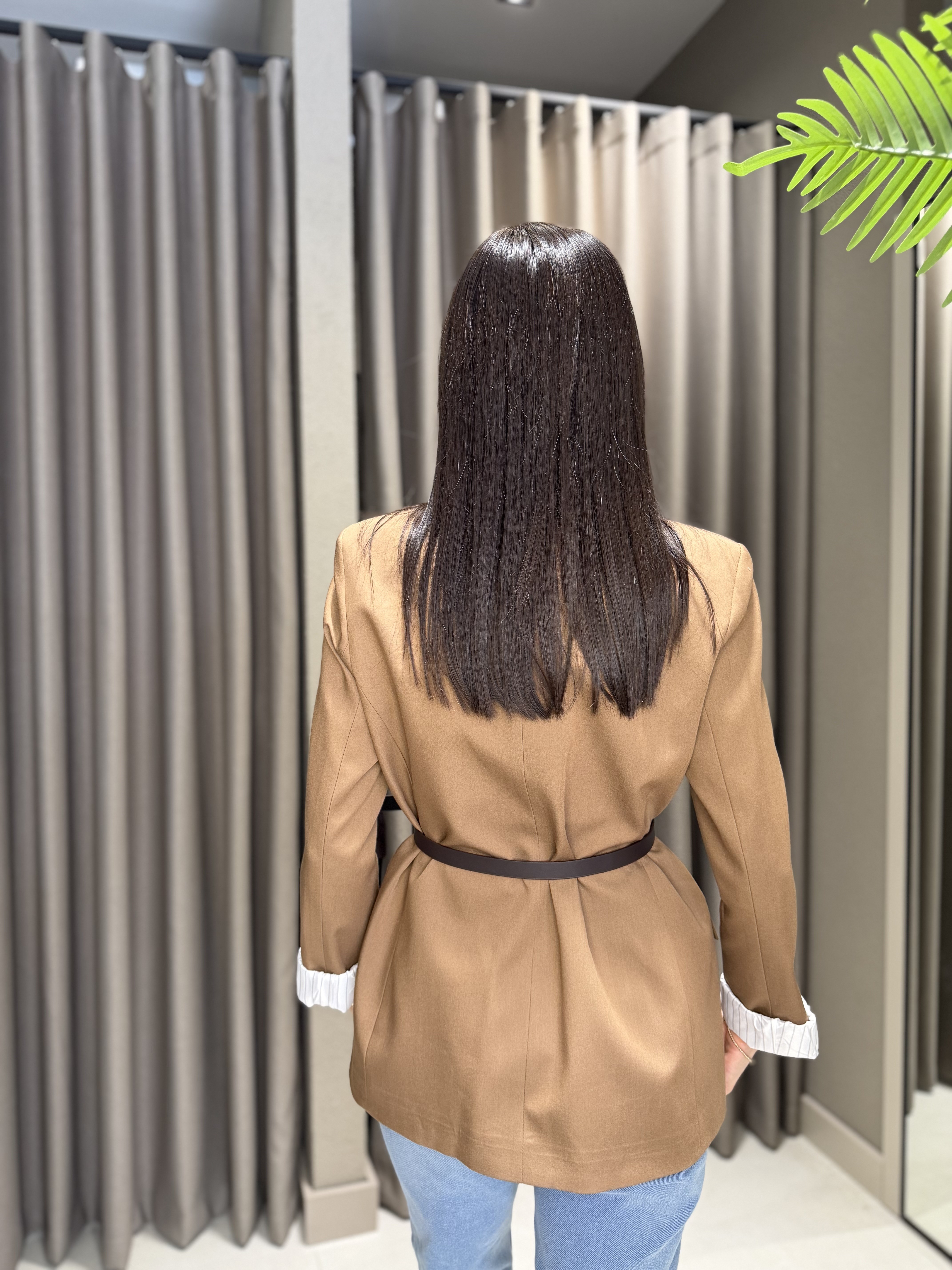 KEMERLİ BLAZER CEKET TABA