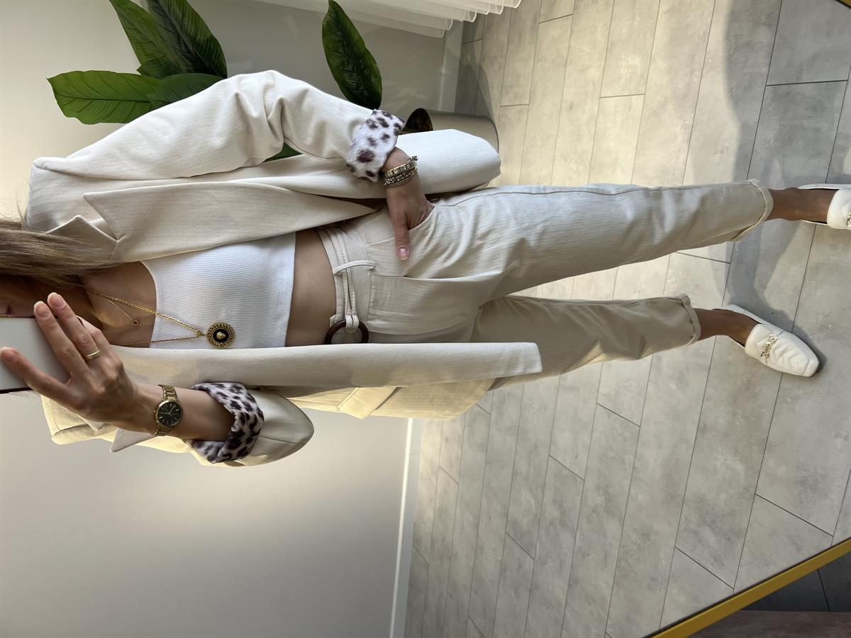 Kemerli Gabardin Pantolon