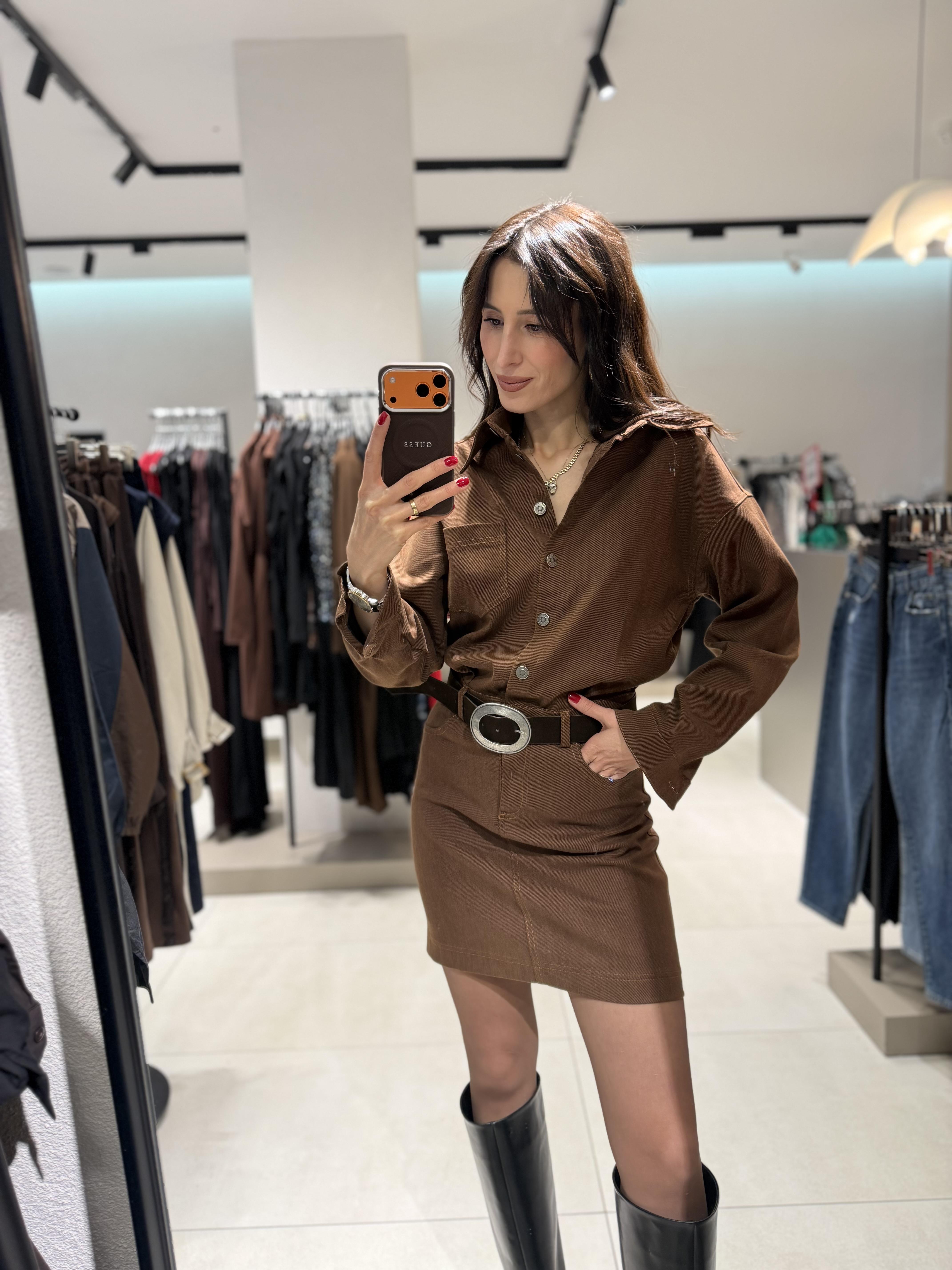 Kemerli Jean Elbise TABA