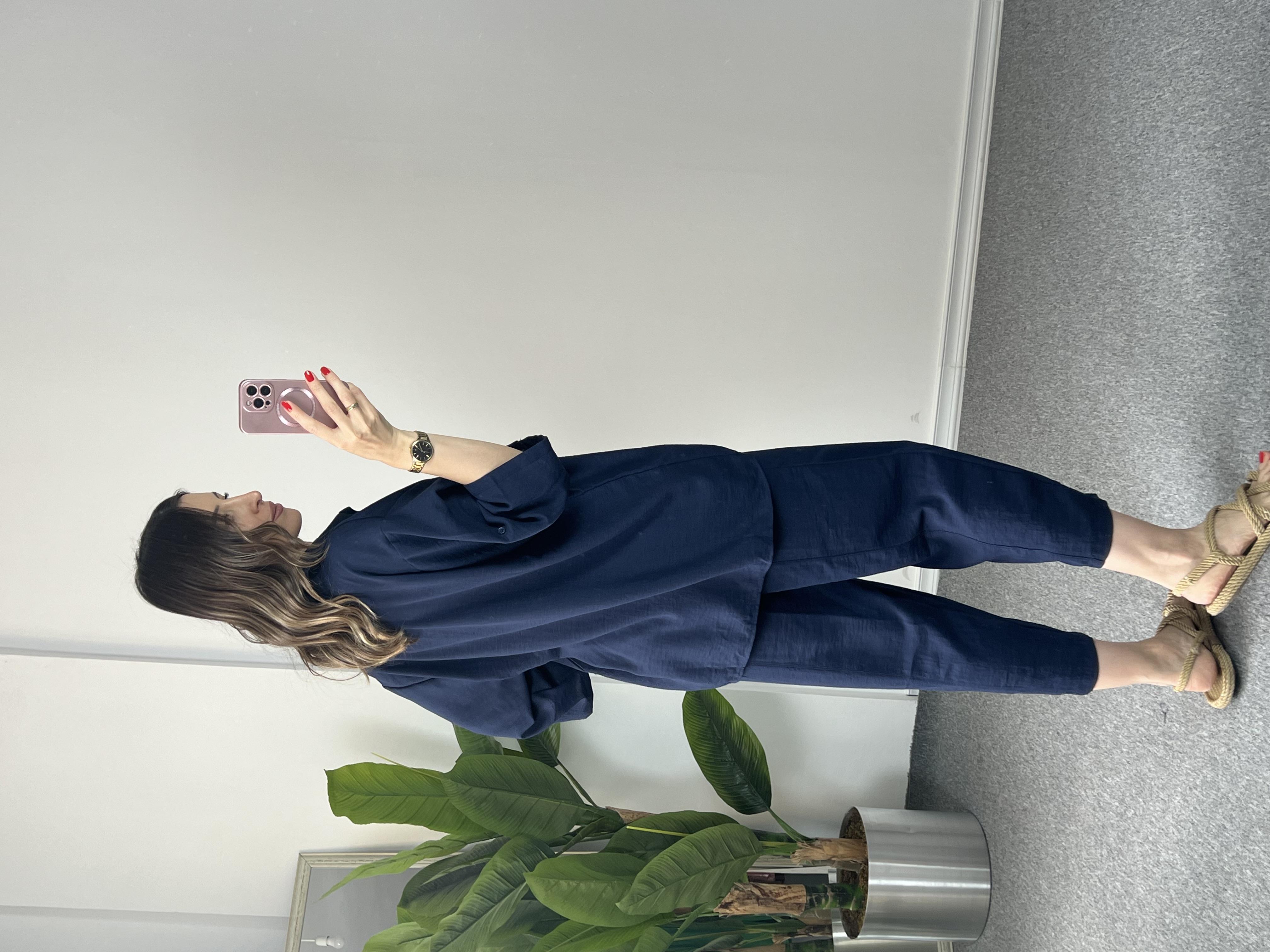 Keten Gömlekli Lacivert Takım 