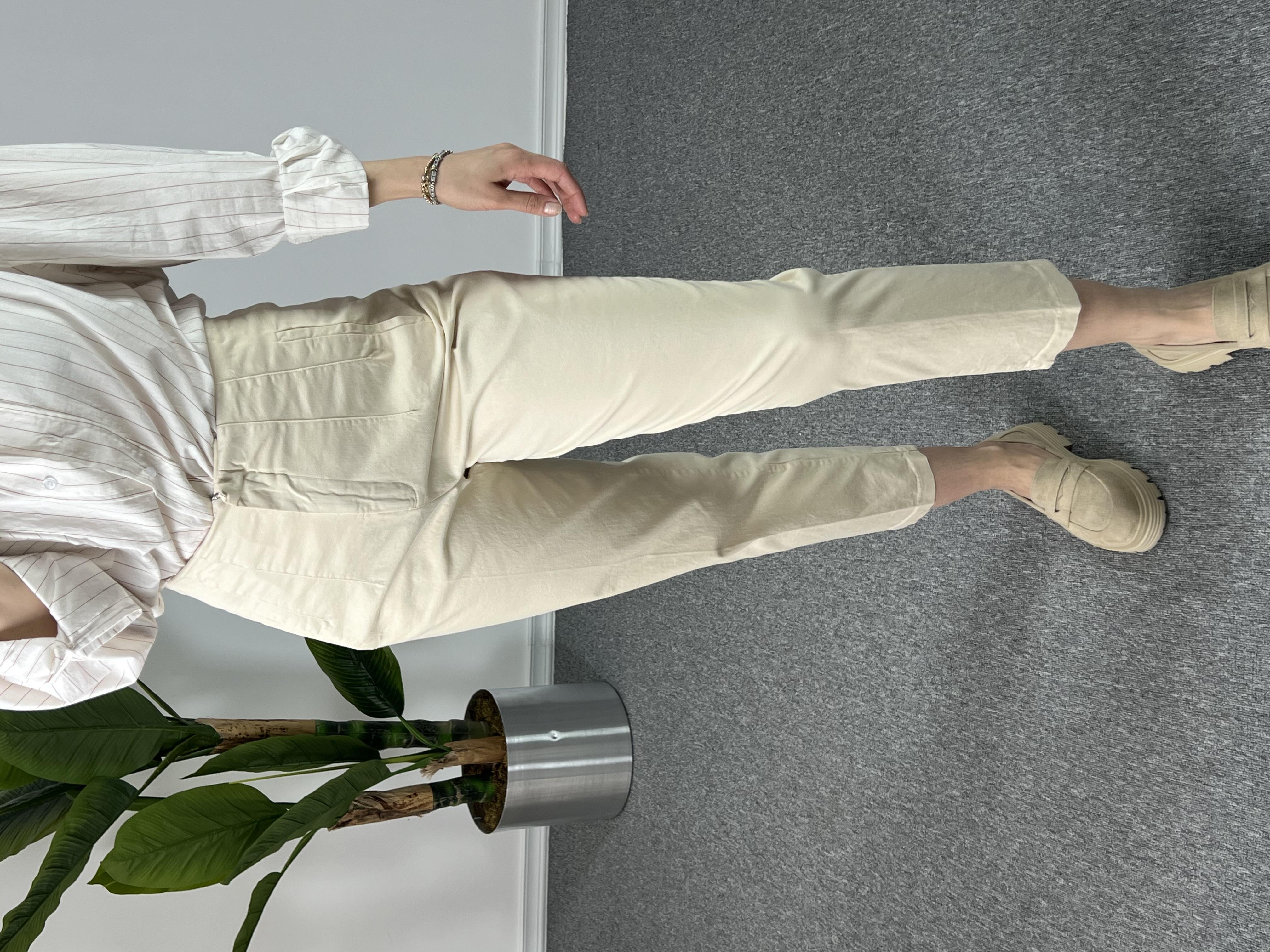 Keten Krem ZR Model Havuç Pantolon