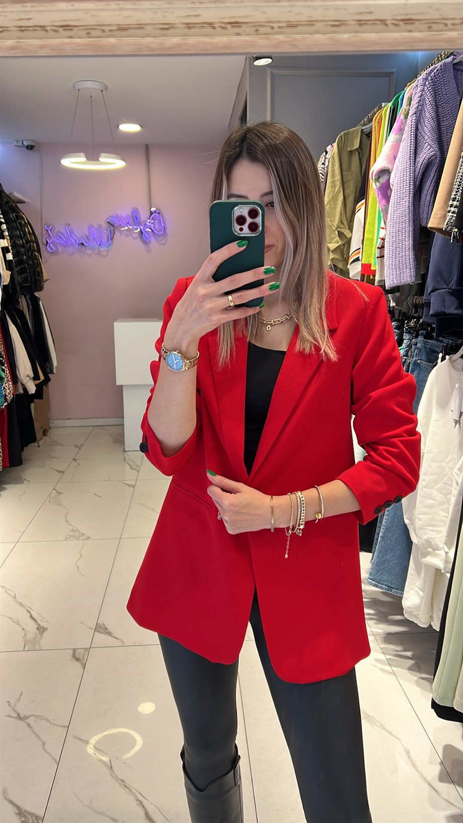 Kırmızı Blazer Ceket