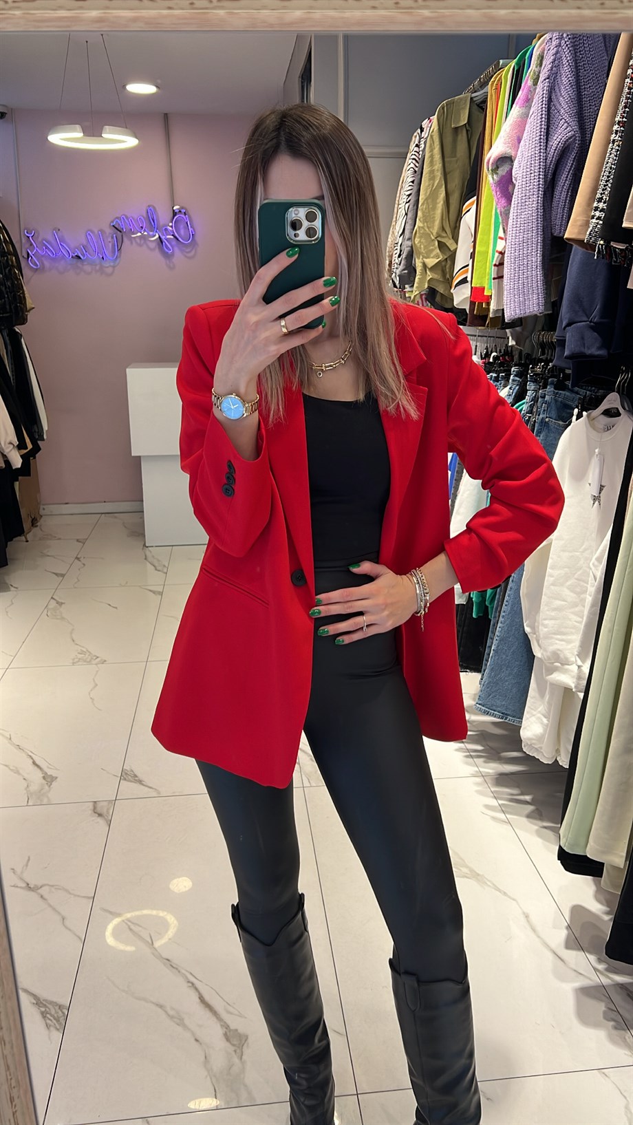 Kırmızı Blazer Ceket
