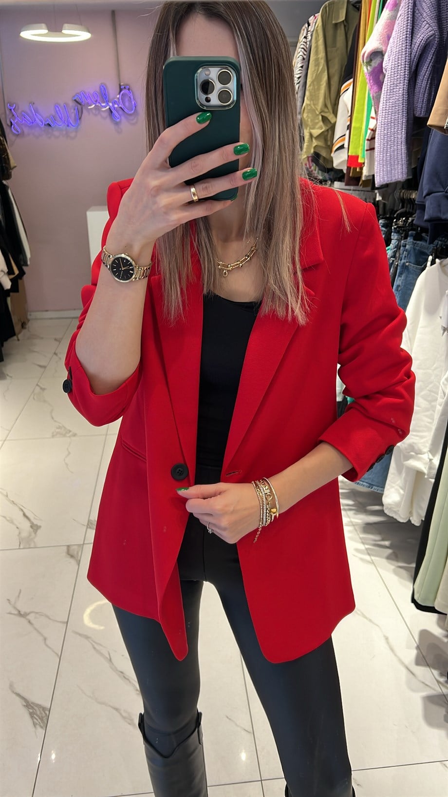 Kırmızı Blazer Ceket