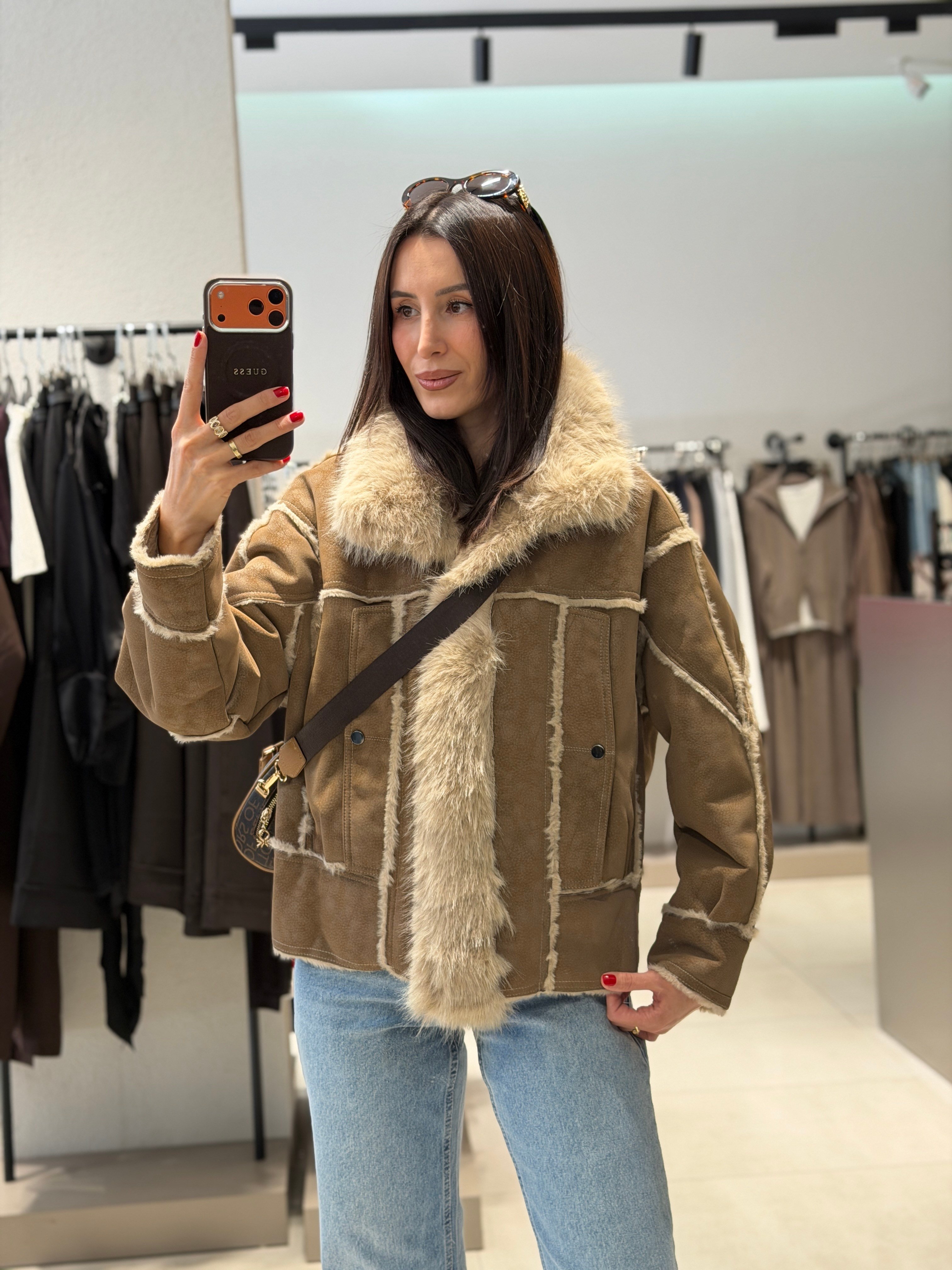 Kürk Detay Süet Mont CAMEL