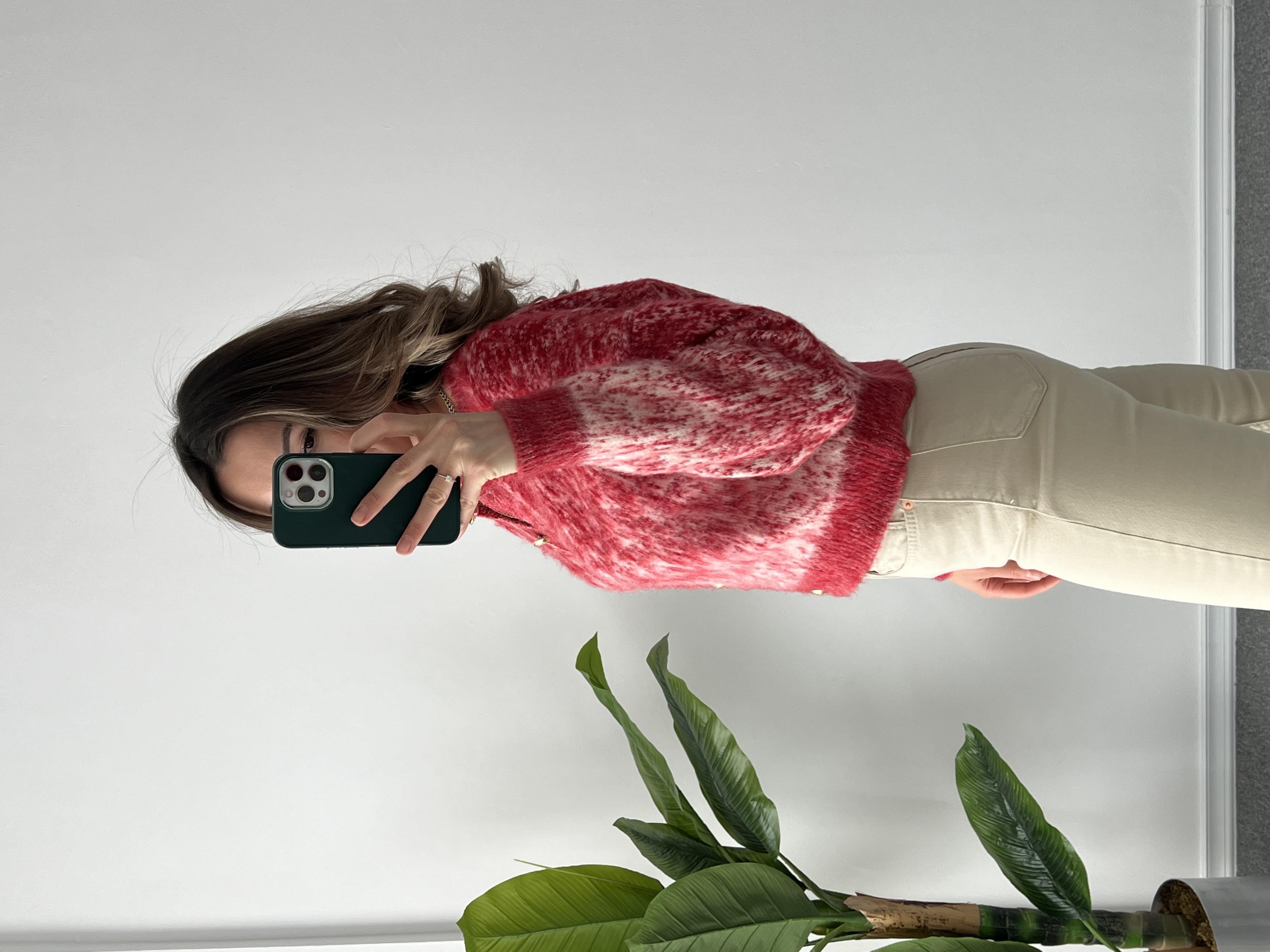 Marka Model Kırmızı Düğmeli Hırka