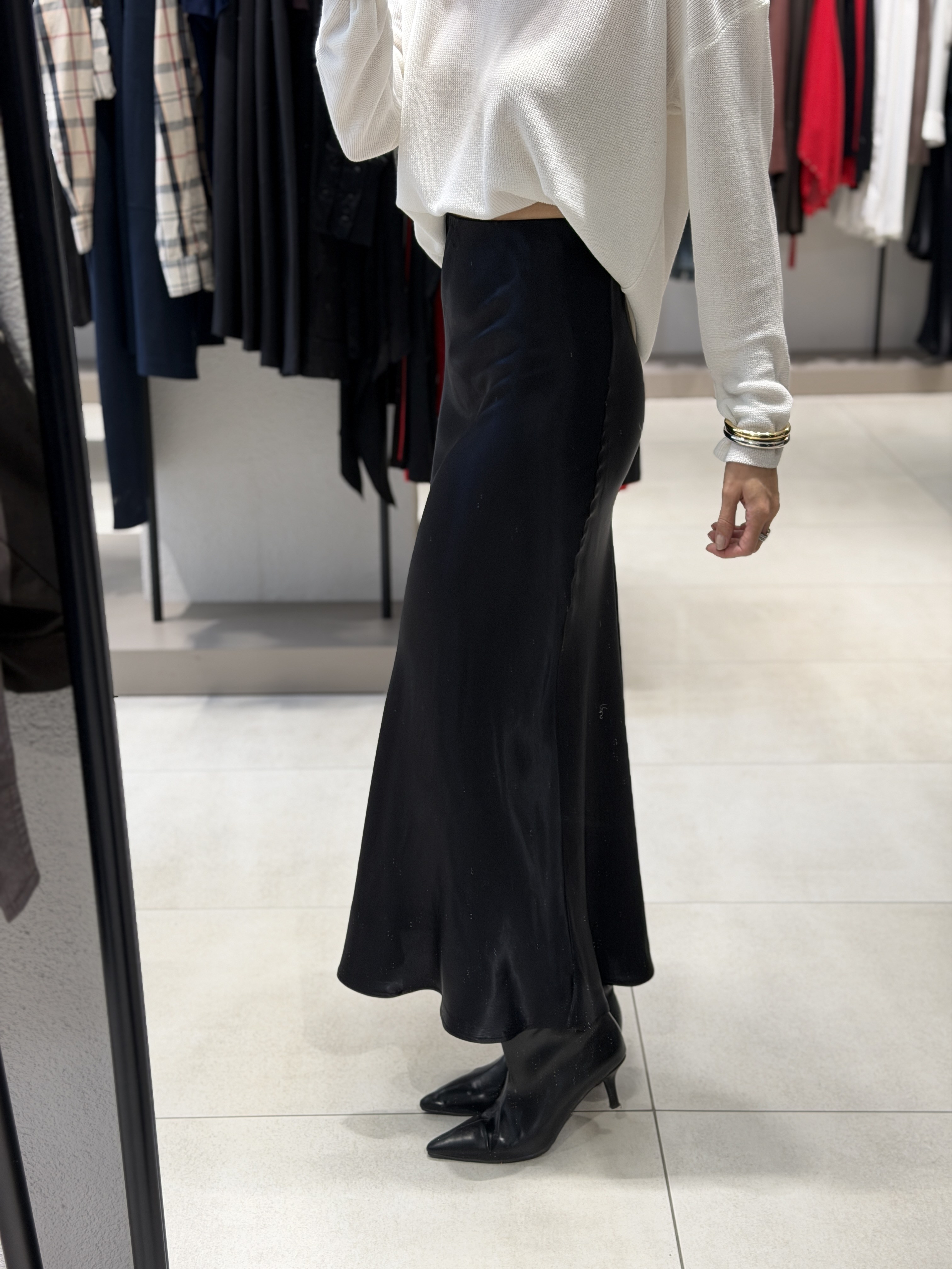 Maxi Boy Saten Etek SİYAH