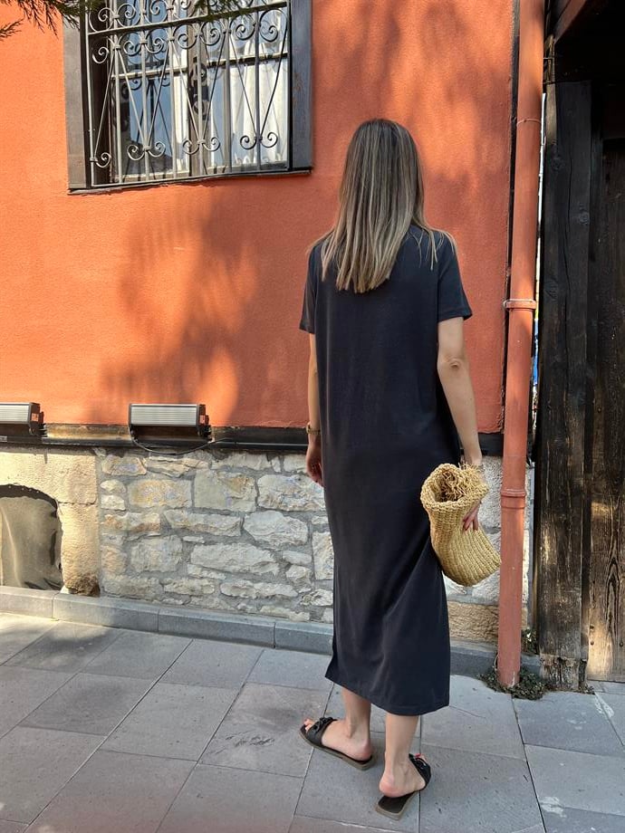 Modal Kumaş Basic Elbise