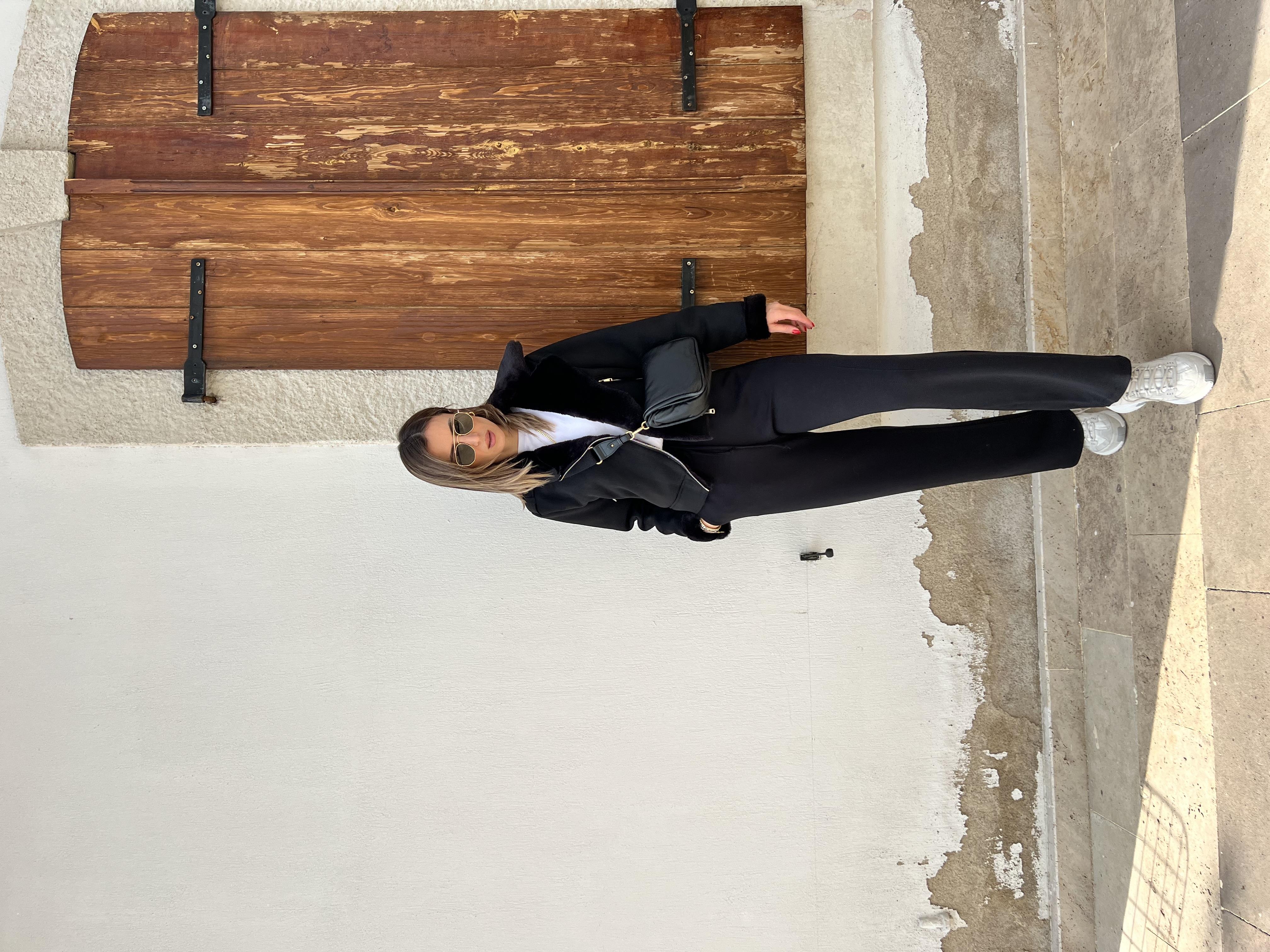 Modal Kumaş Bol Paça Siyah Eşofman Altı