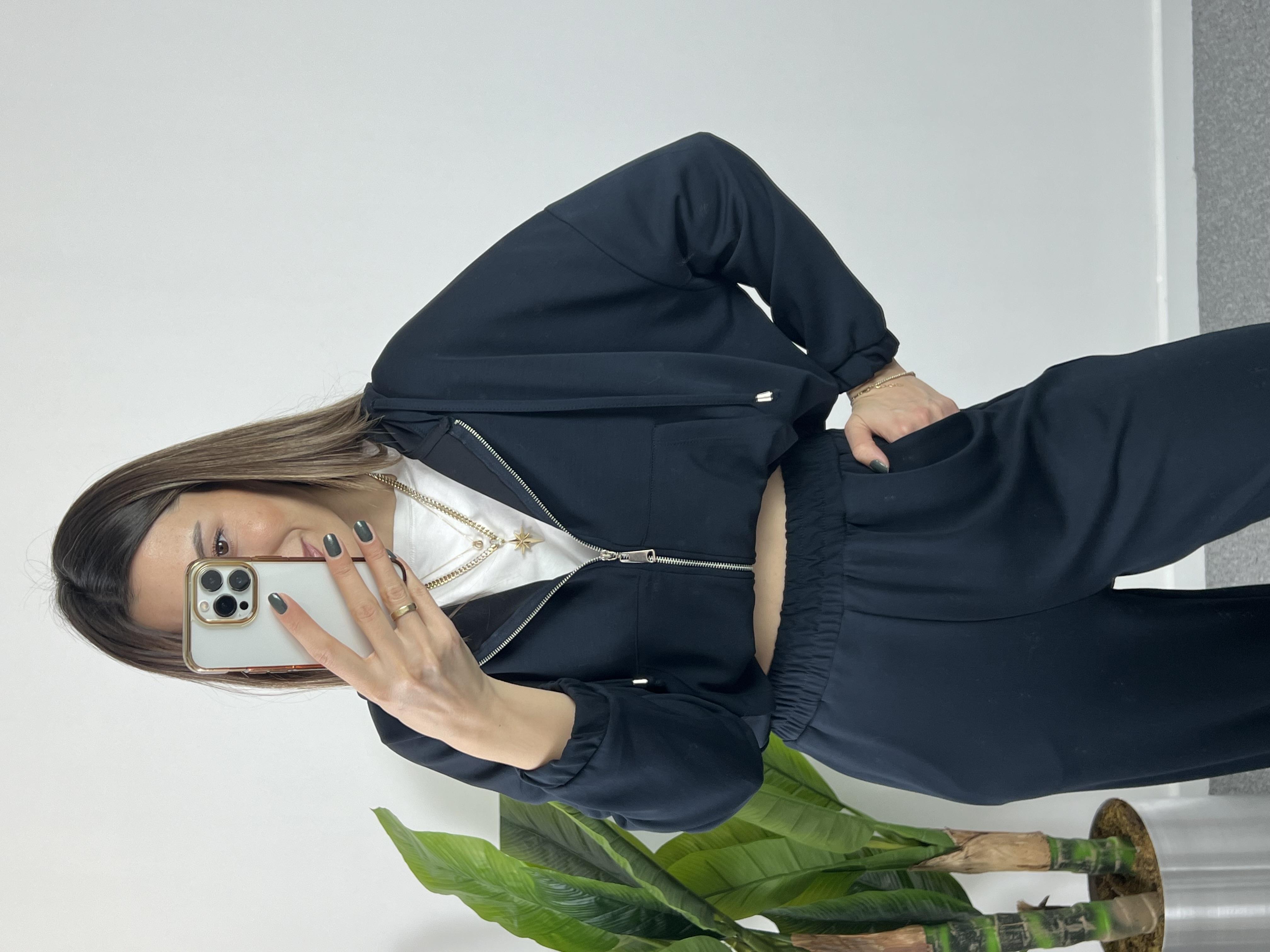 Modal Kumaş Fermuarlı Eşofman Takımı