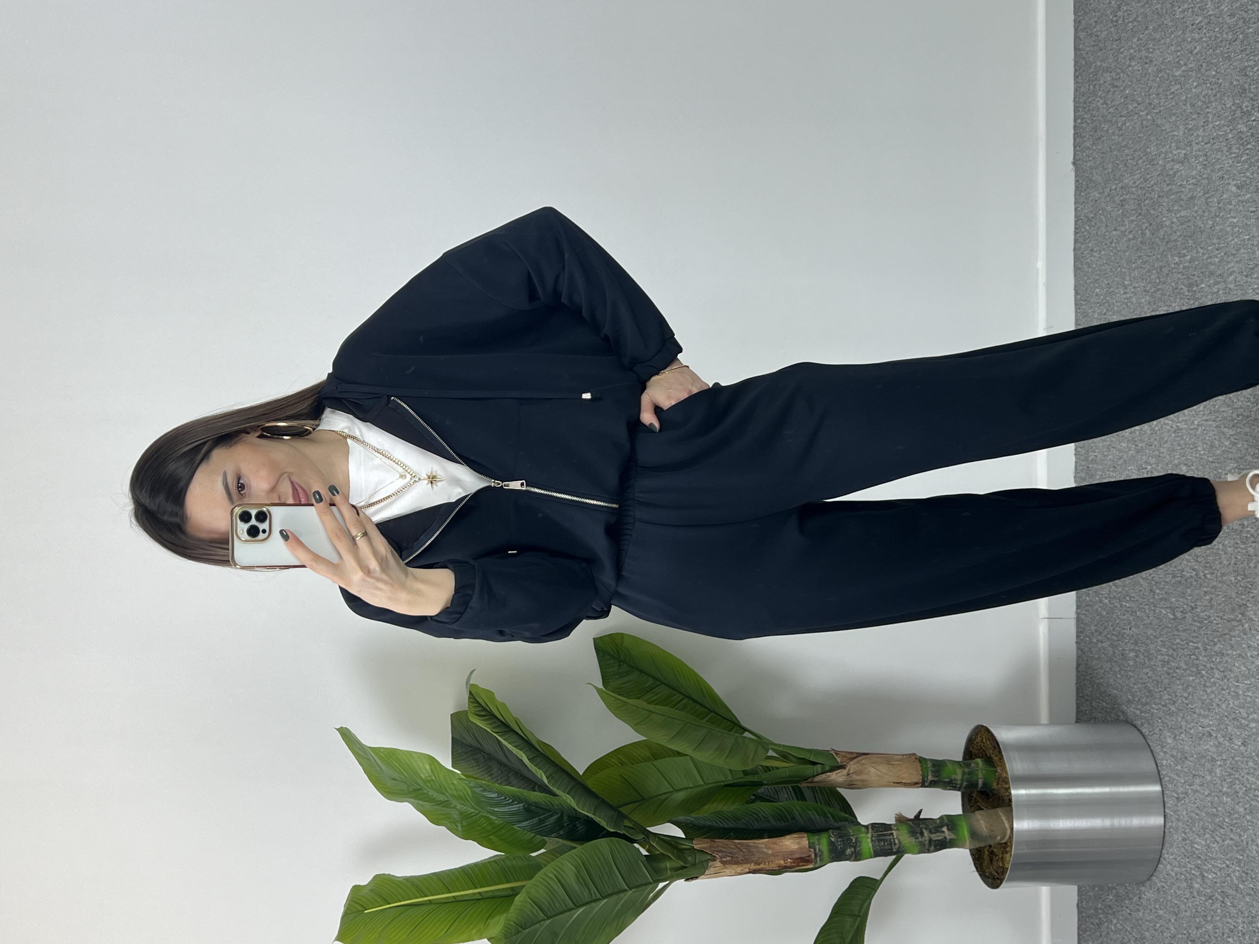 Modal Kumaş Fermuarlı Eşofman Takımı