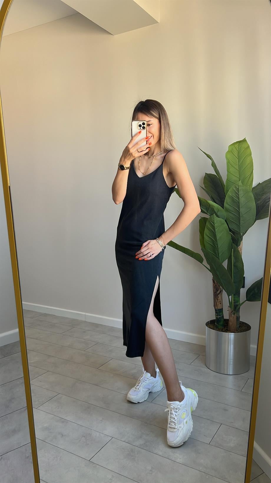 Modal Kumaş İp Askılı Elbise