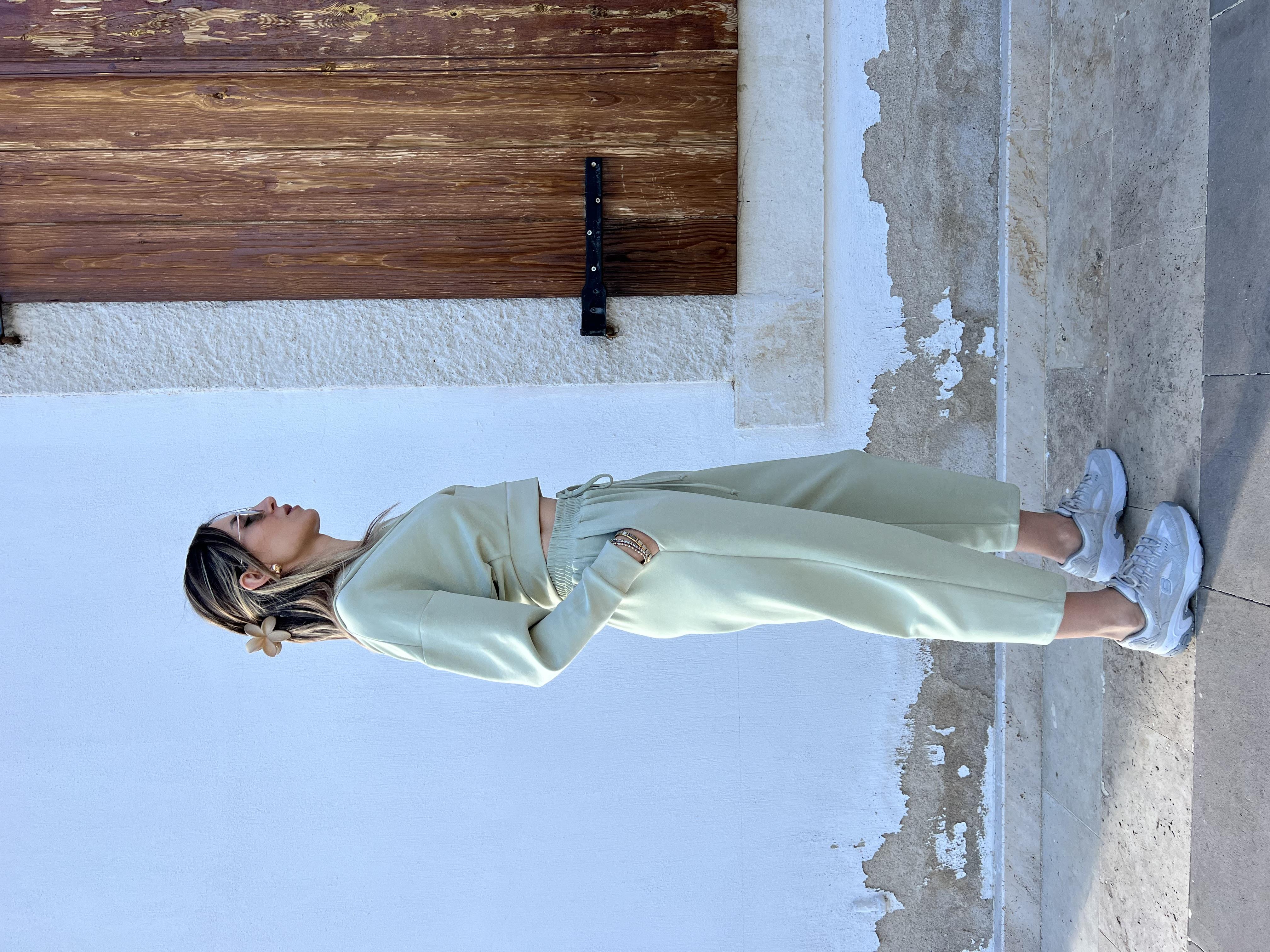 Modal Kumaş Kapişonlu Mint Takım