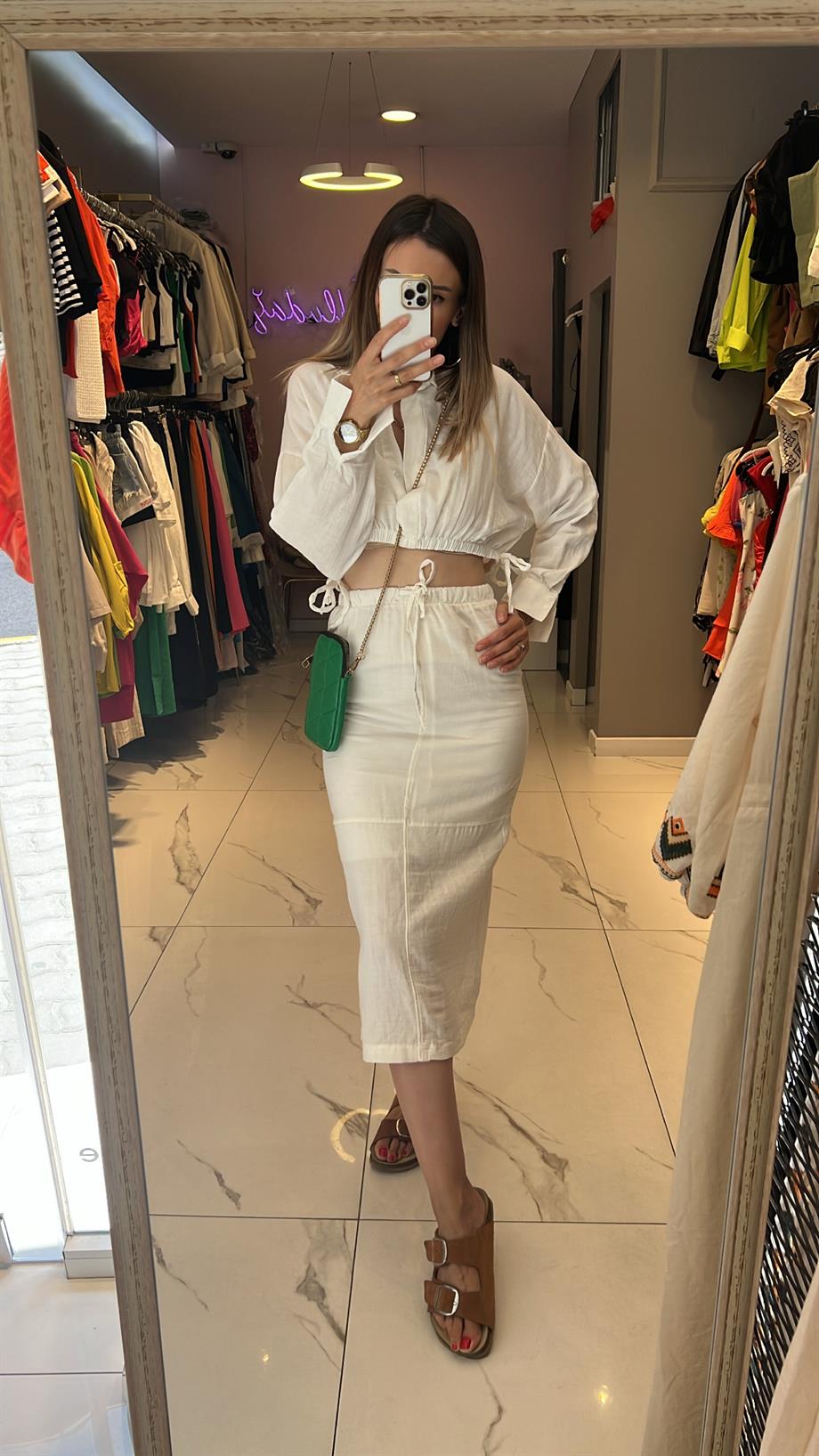 Mzr Etek Crop Keten Takım 