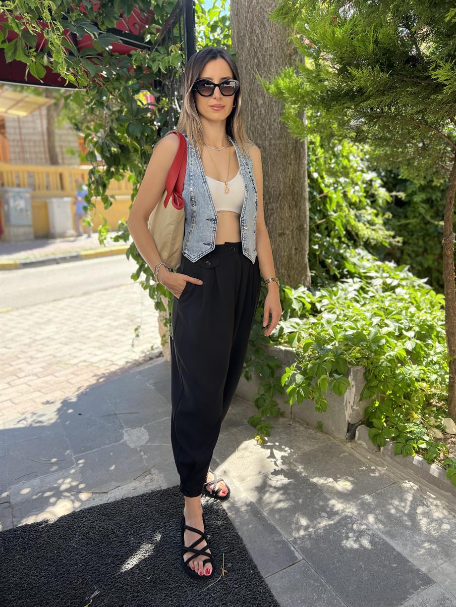 Mzr Zımbalı Kot Yelek