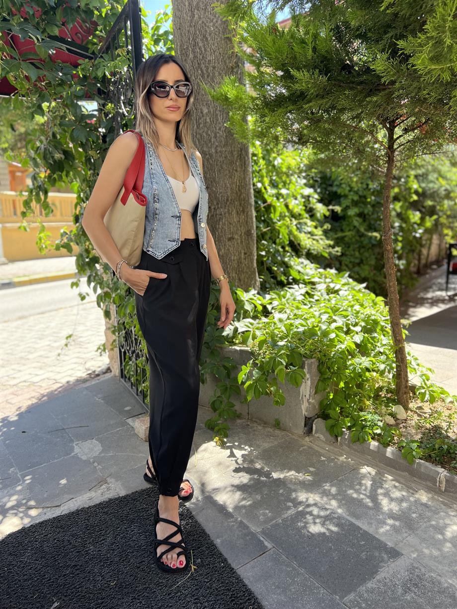 Mzr Zımbalı Kot Yelek