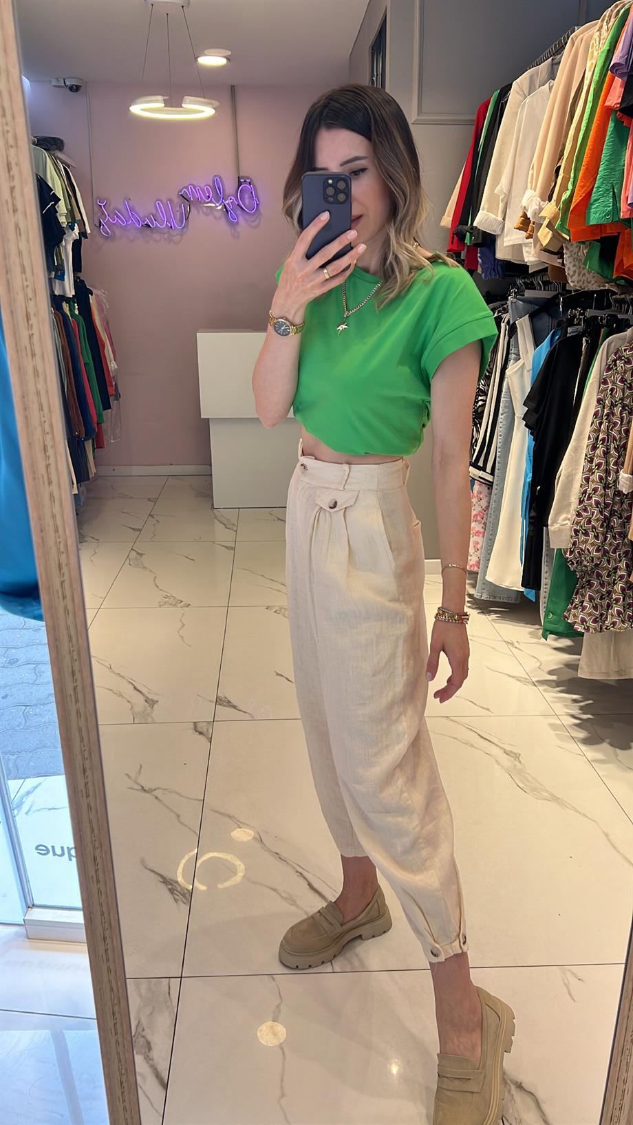 Nms Keten Şalvar Pantolon