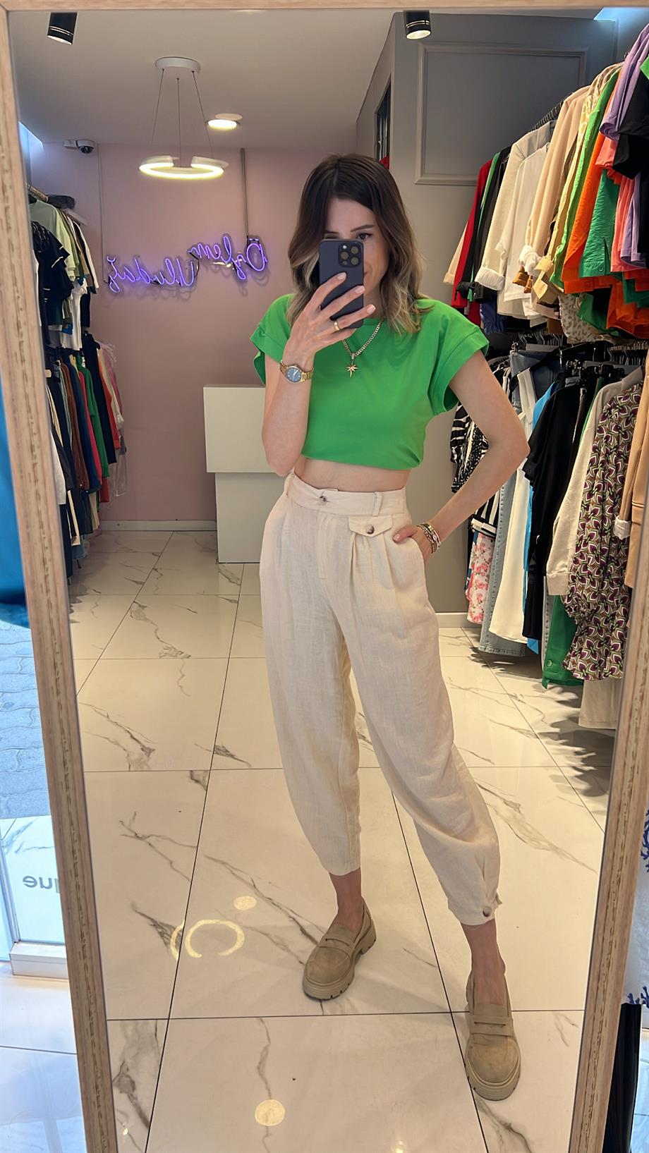 Nms Keten Şalvar Pantolon