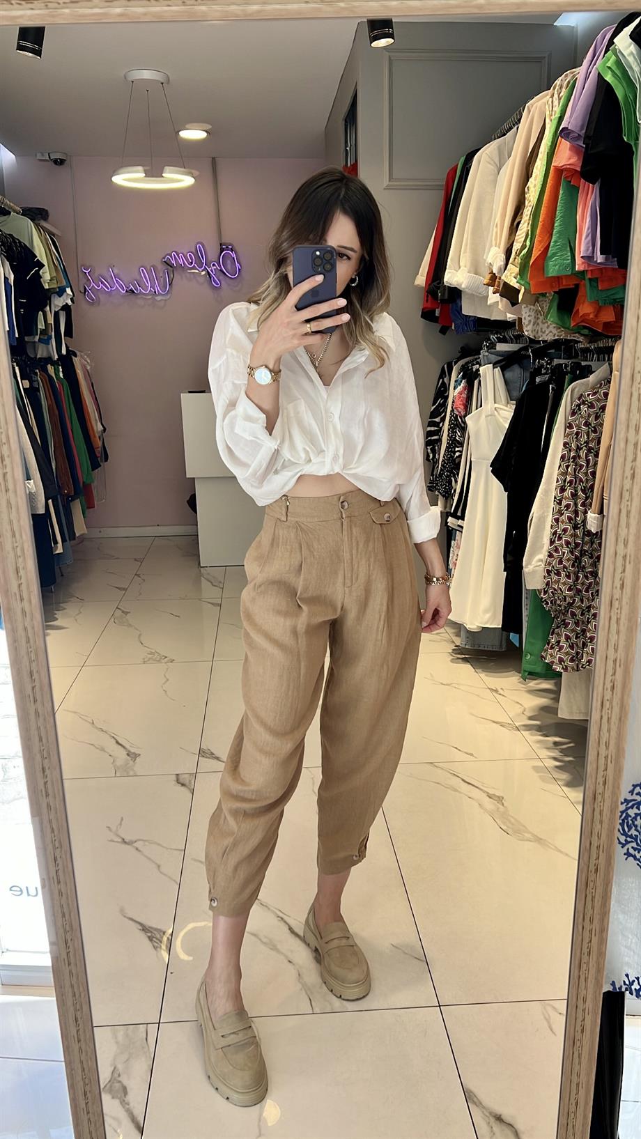 Nms Keten Şalvar Pantolon