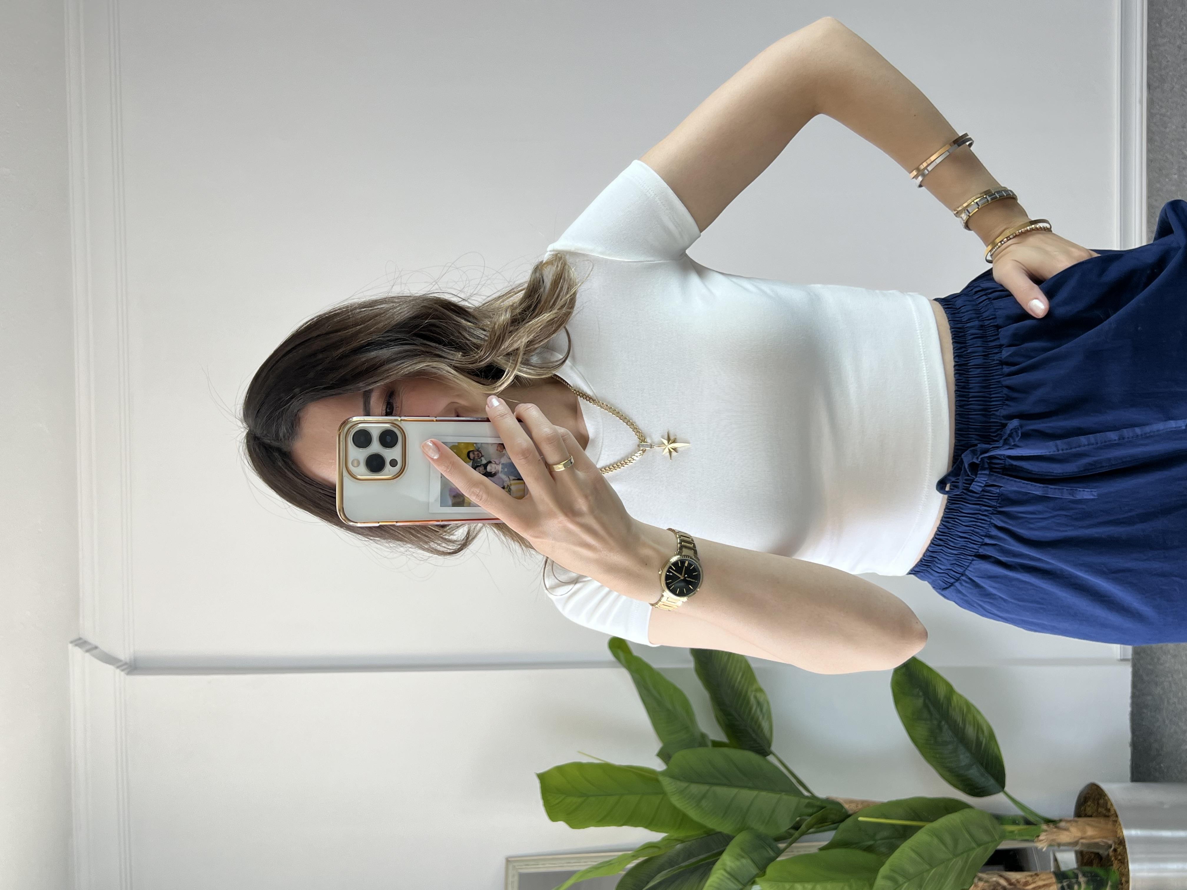 Orjinal Marka Beyaz Crop Tshırt