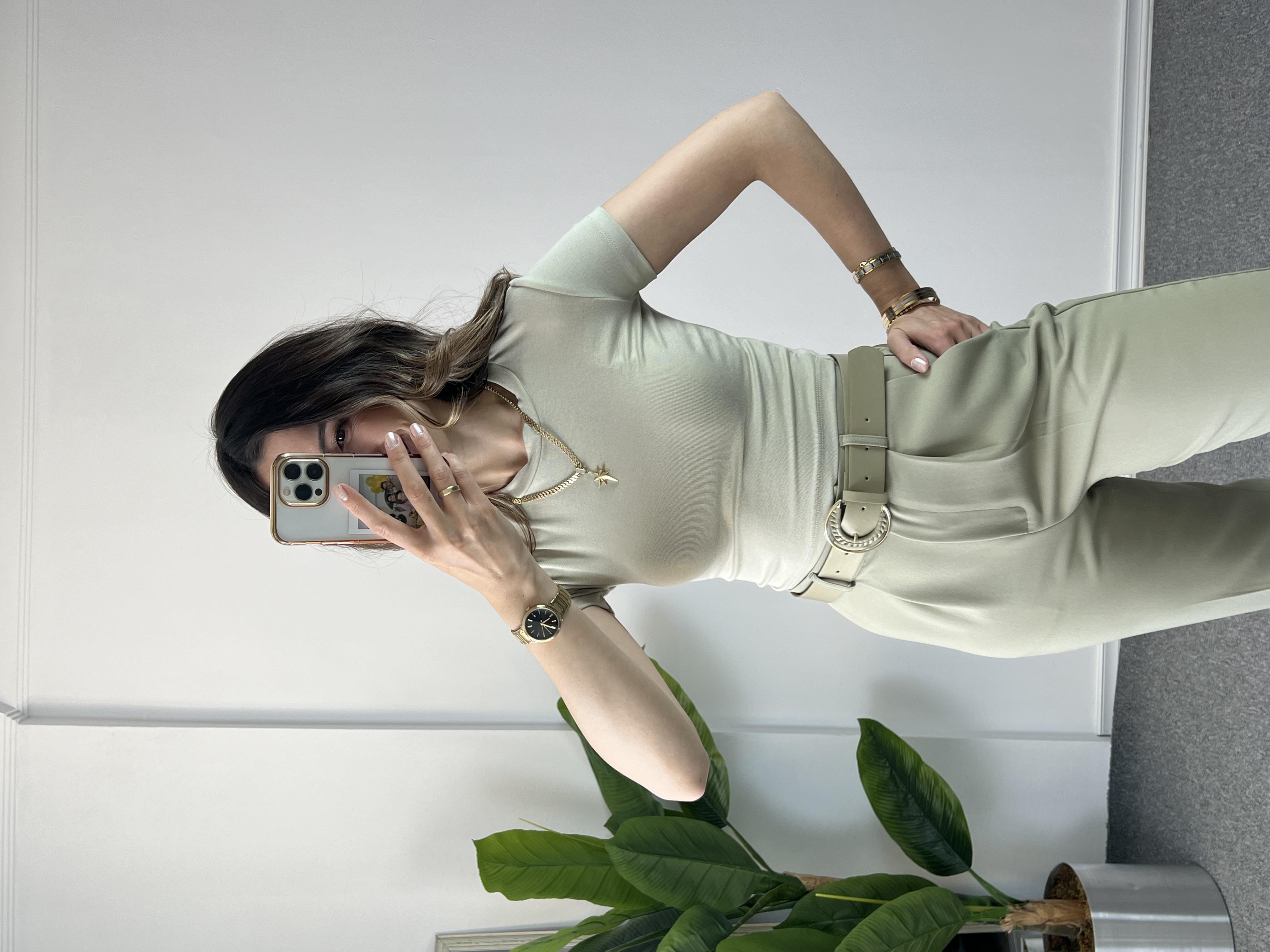 Orjinal Marka Mint Crop Tshırt