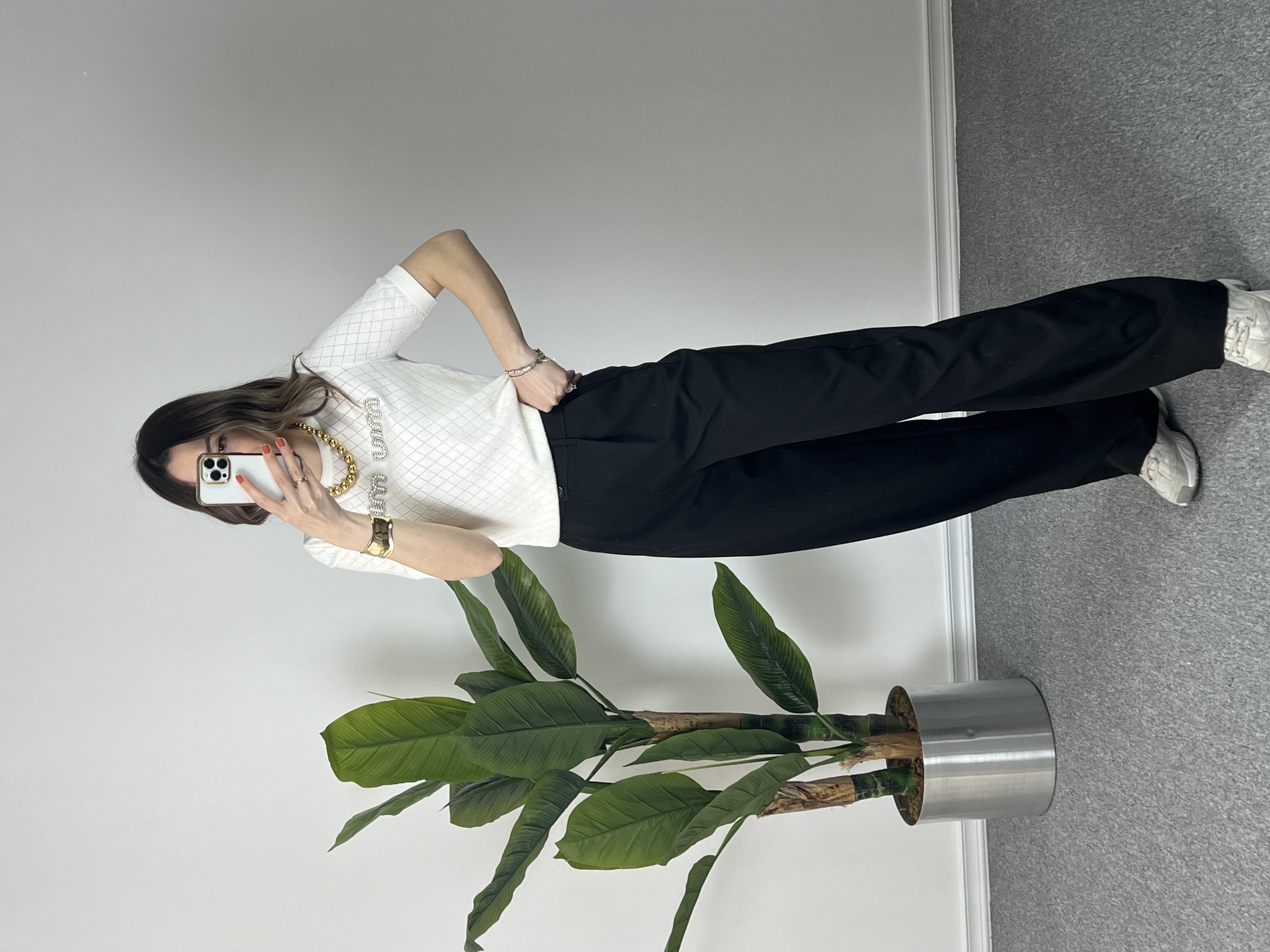 Orjinal Marka Muadili Beyaz Pamuk Tshirt