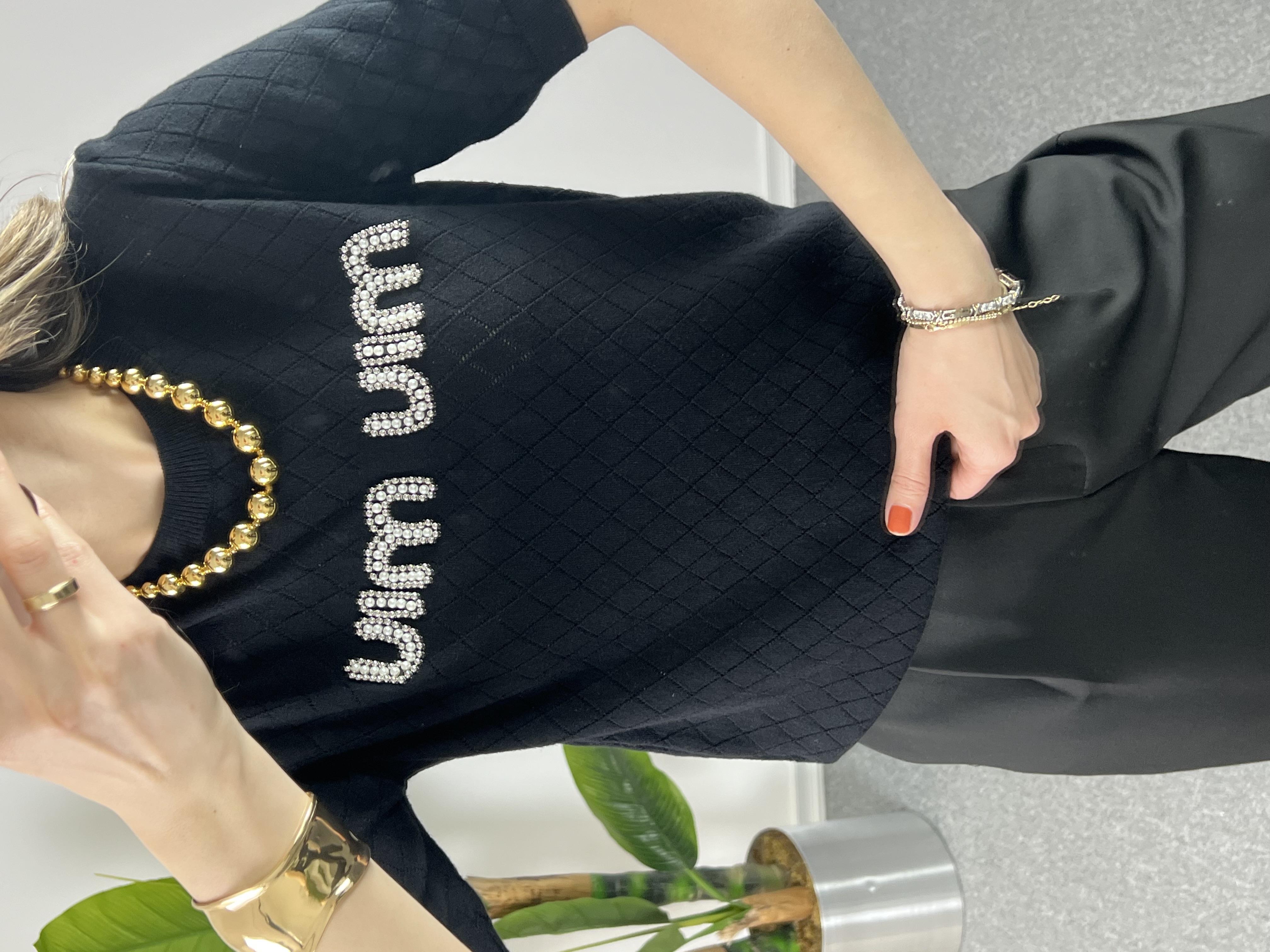 Orjinal Marka Muadili Siyah Pamuk Tshirt