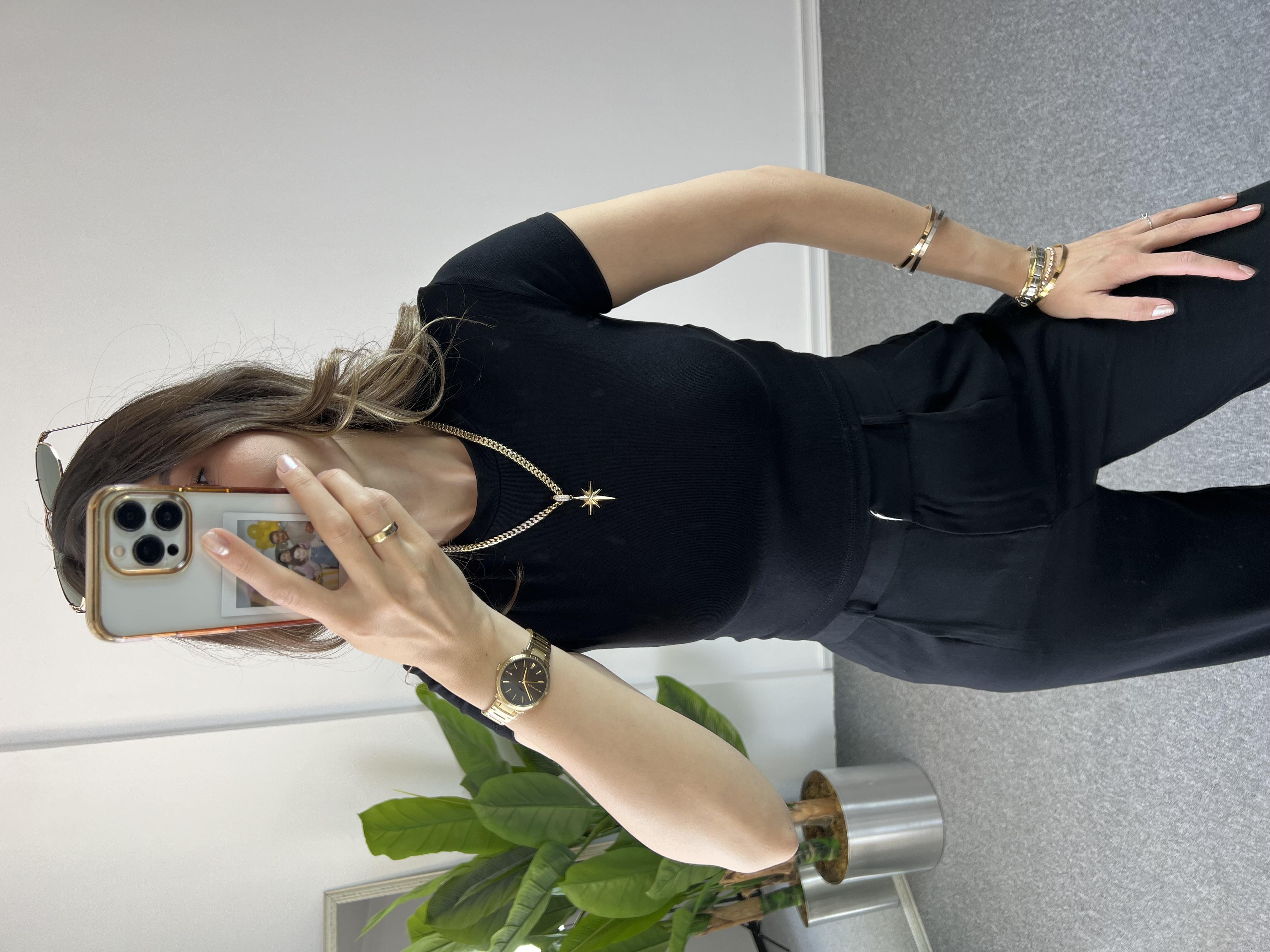 Orjinal Marka Siyah Crop Tshırt