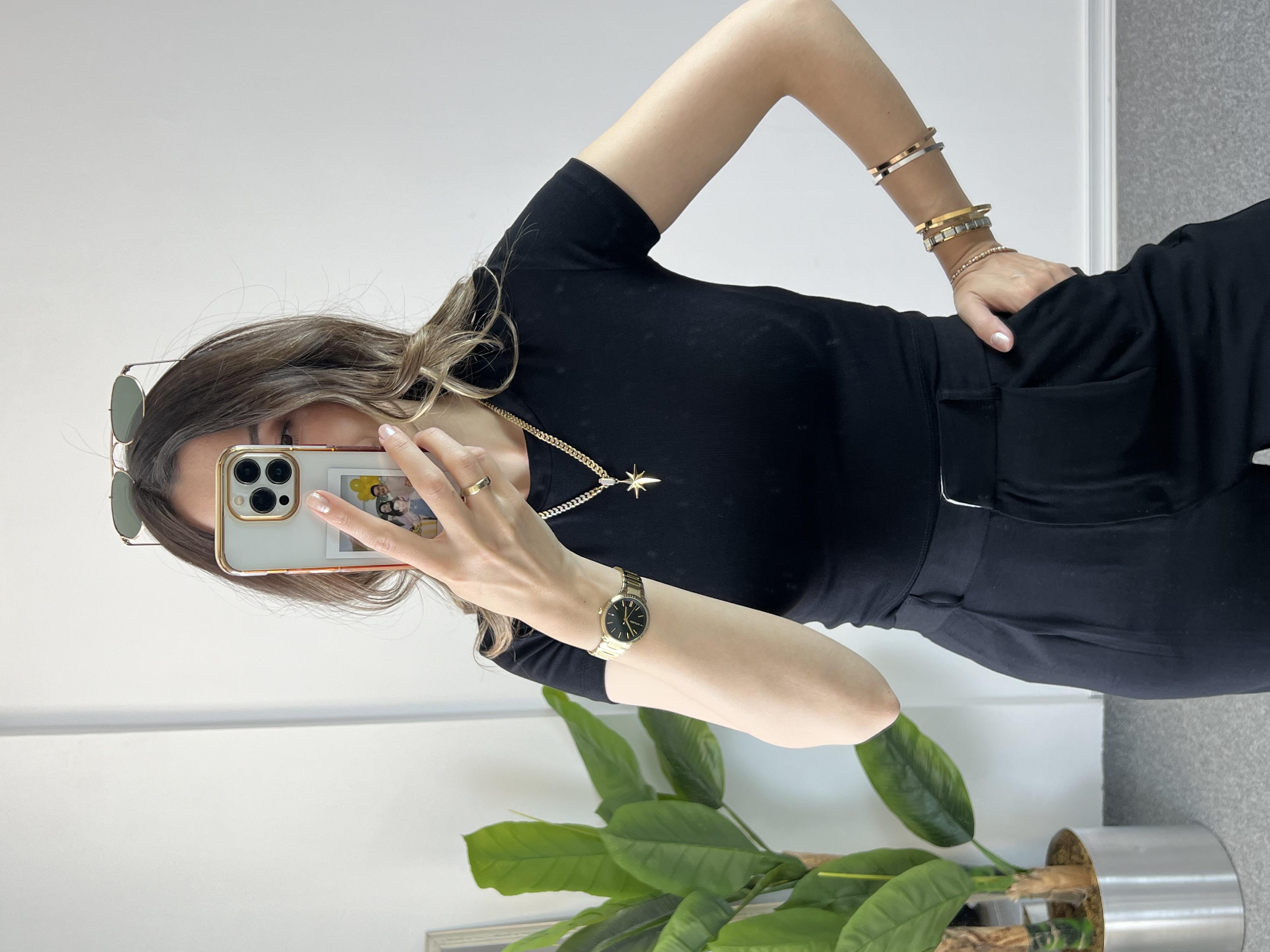 Orjinal Marka Siyah Crop Tshırt