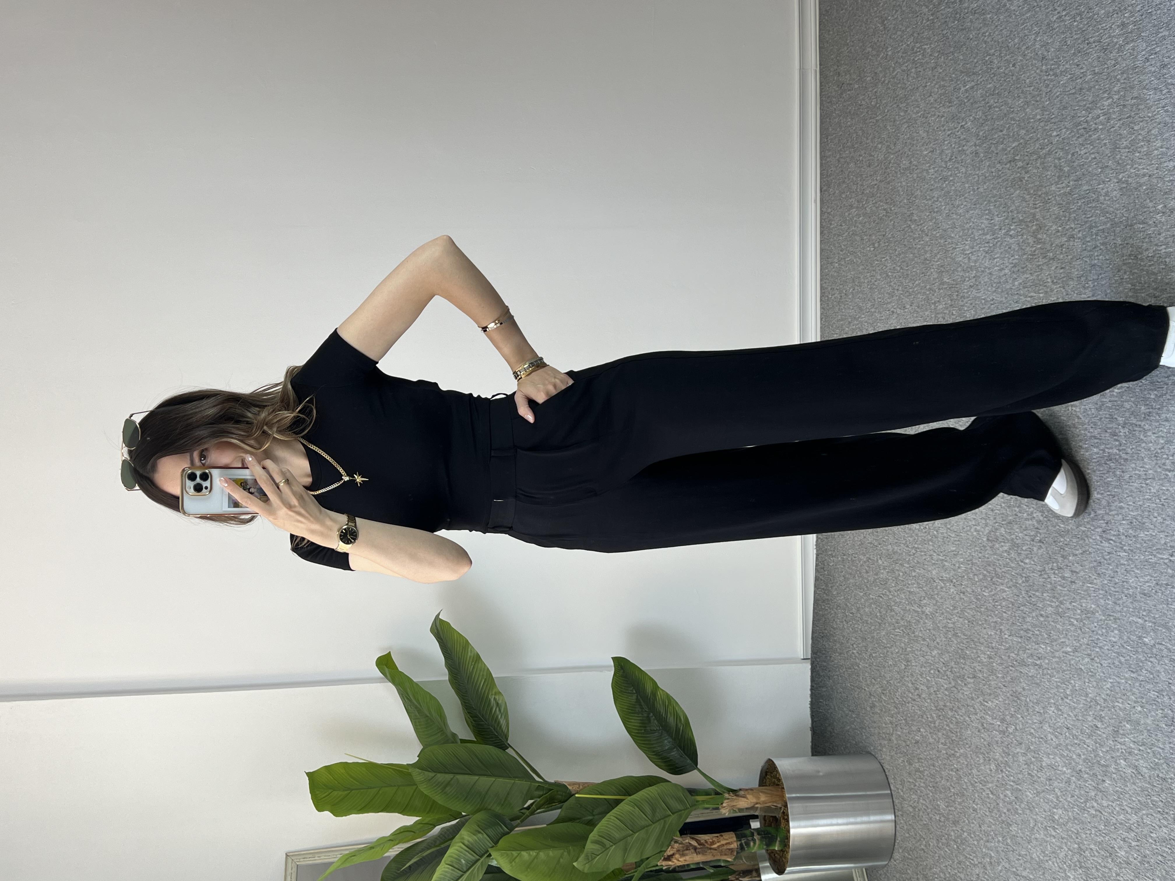 Orjinal Marka Siyah Crop Tshırt