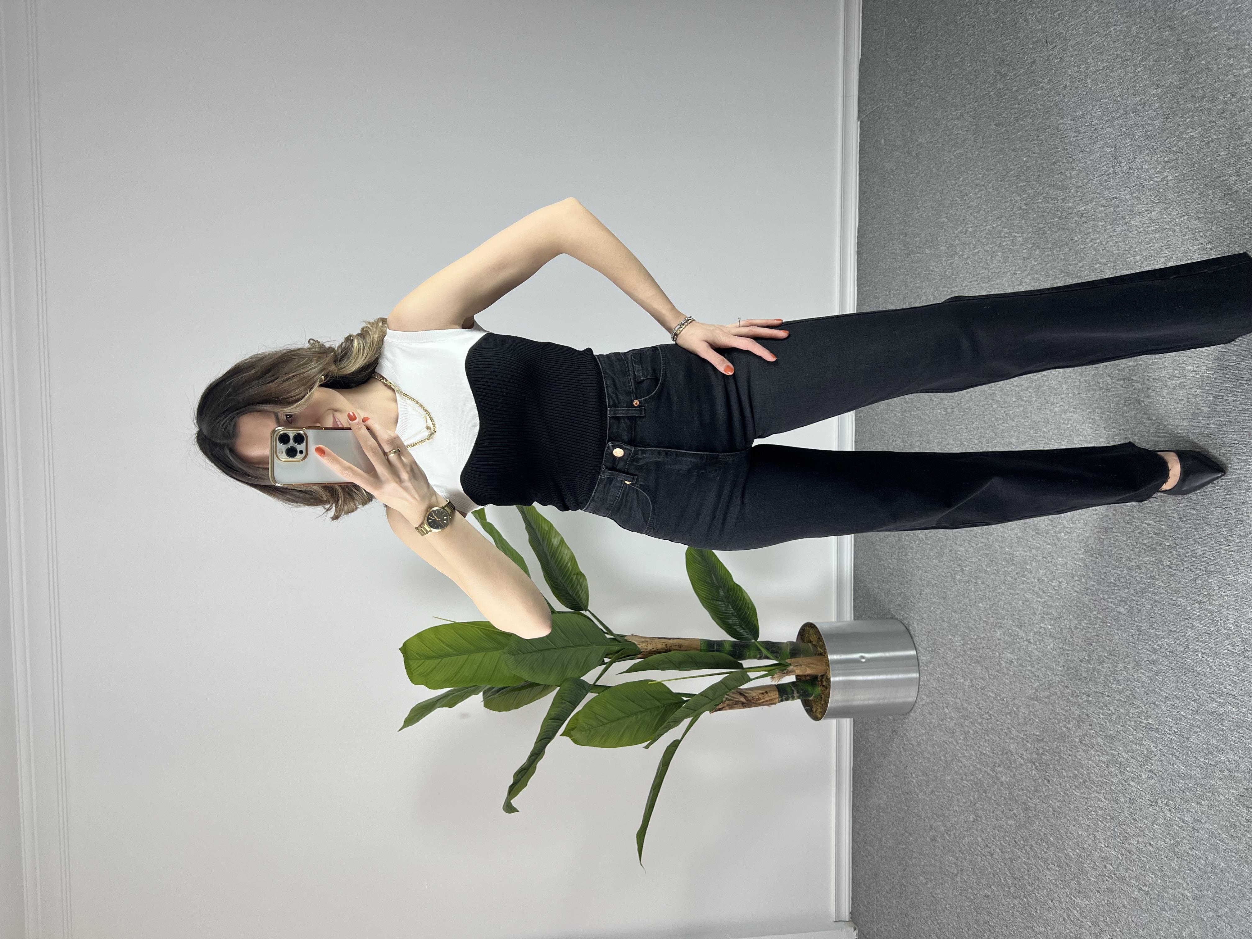 Orjinal Marka Siyah Palazzo Jean