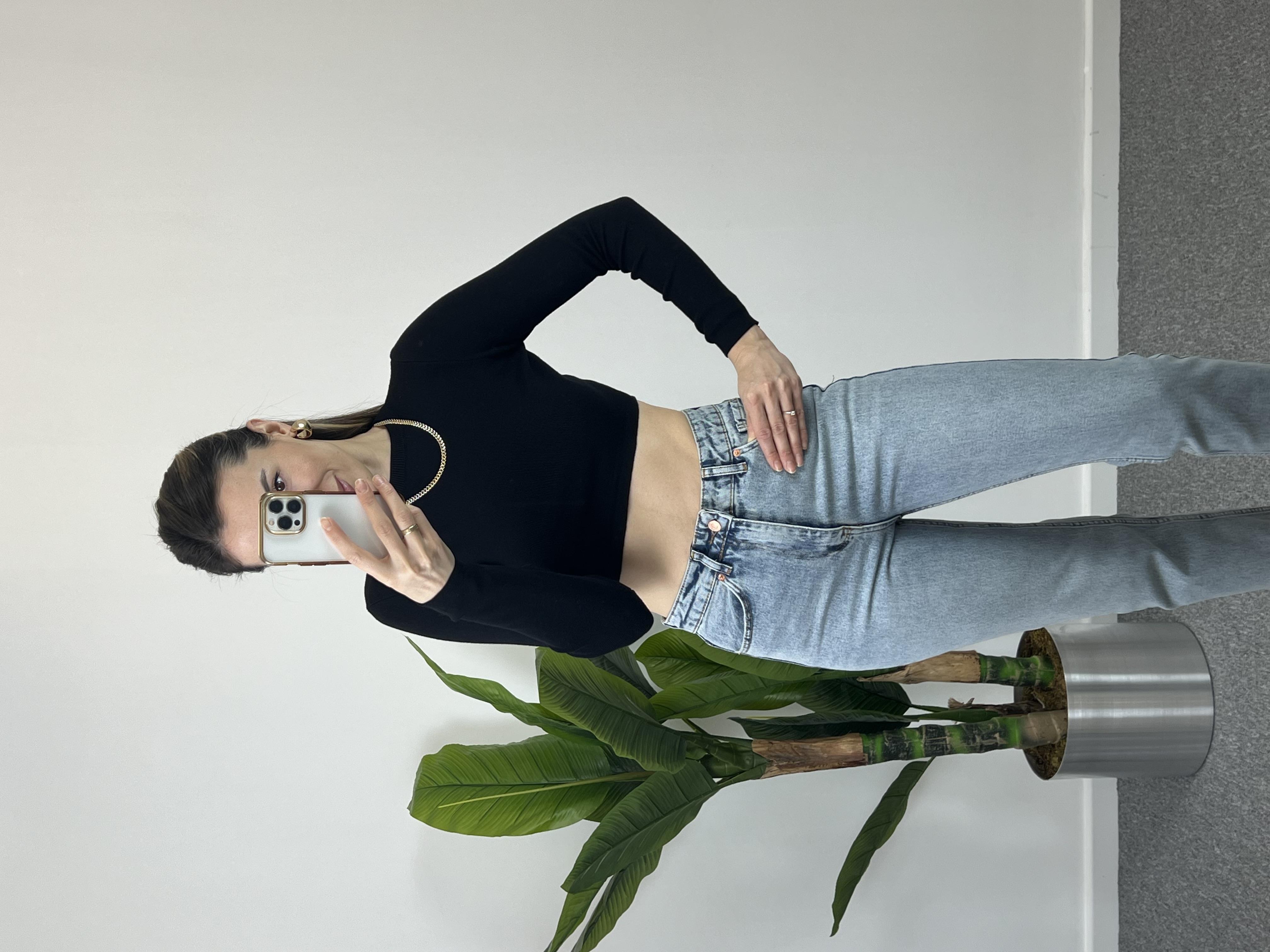 Orjinal Marka Yumuşak Doku Crop Kazak