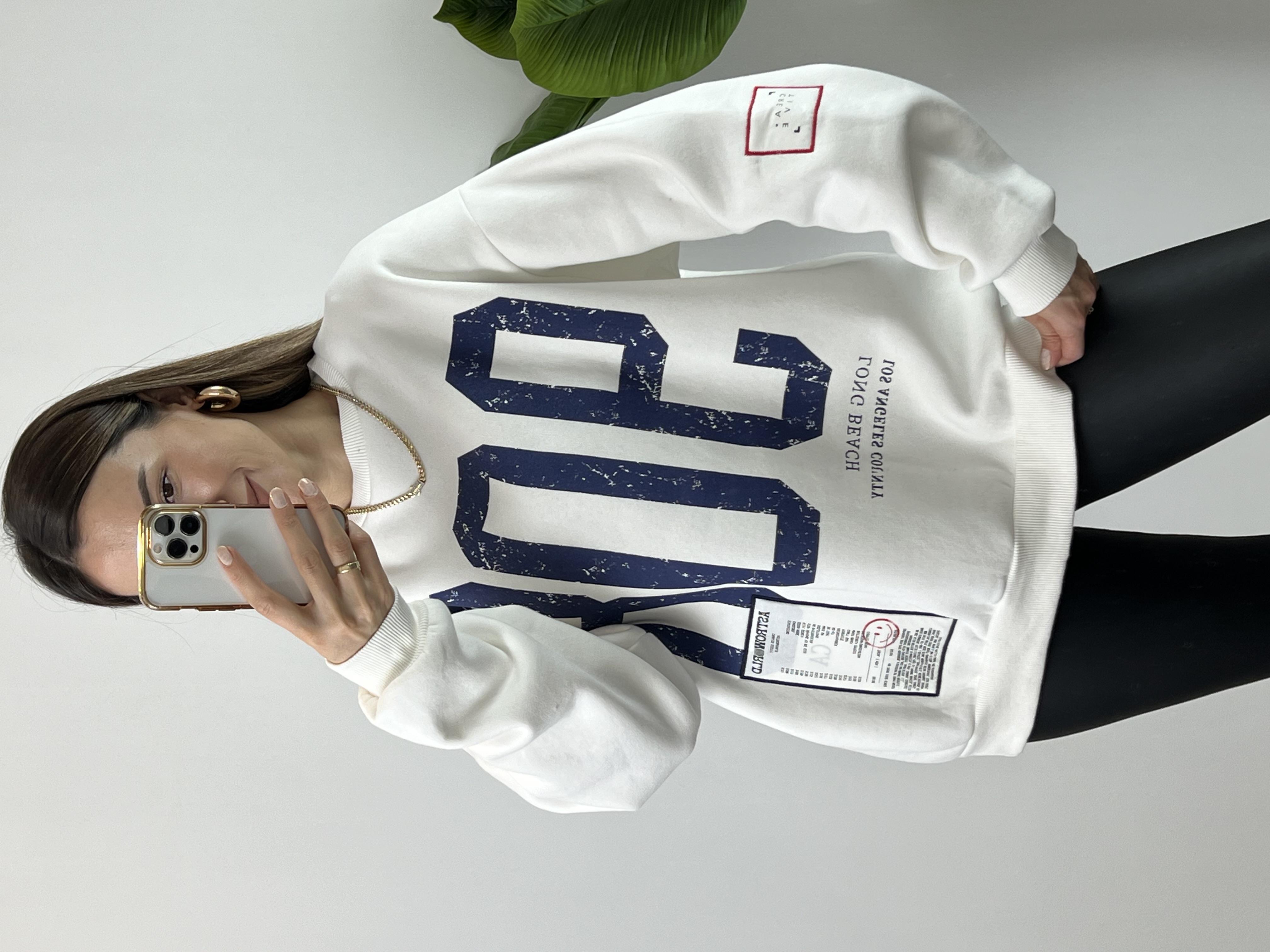 Owersize Baskılı Sweat 