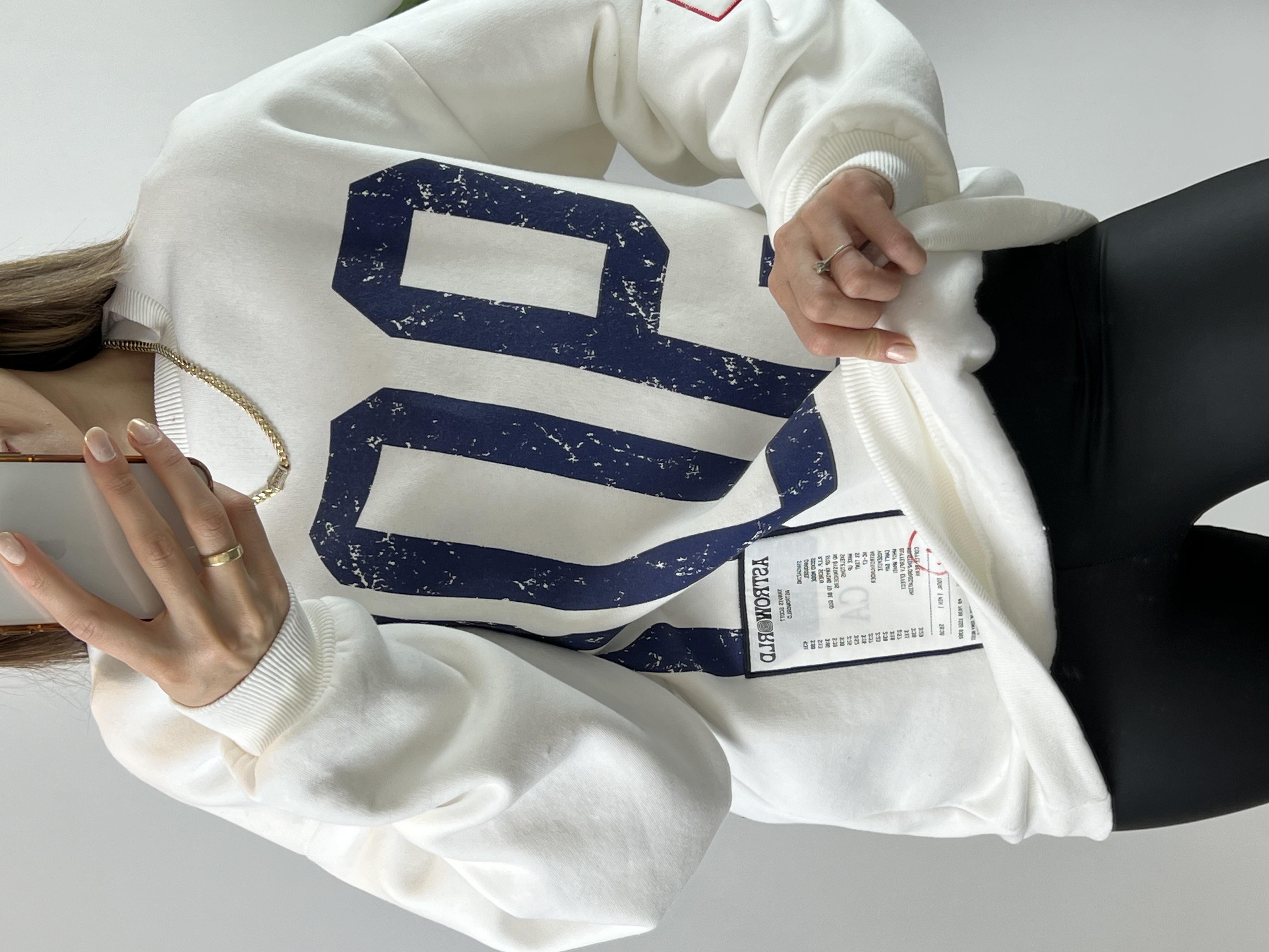 Owersize Baskılı Sweat 