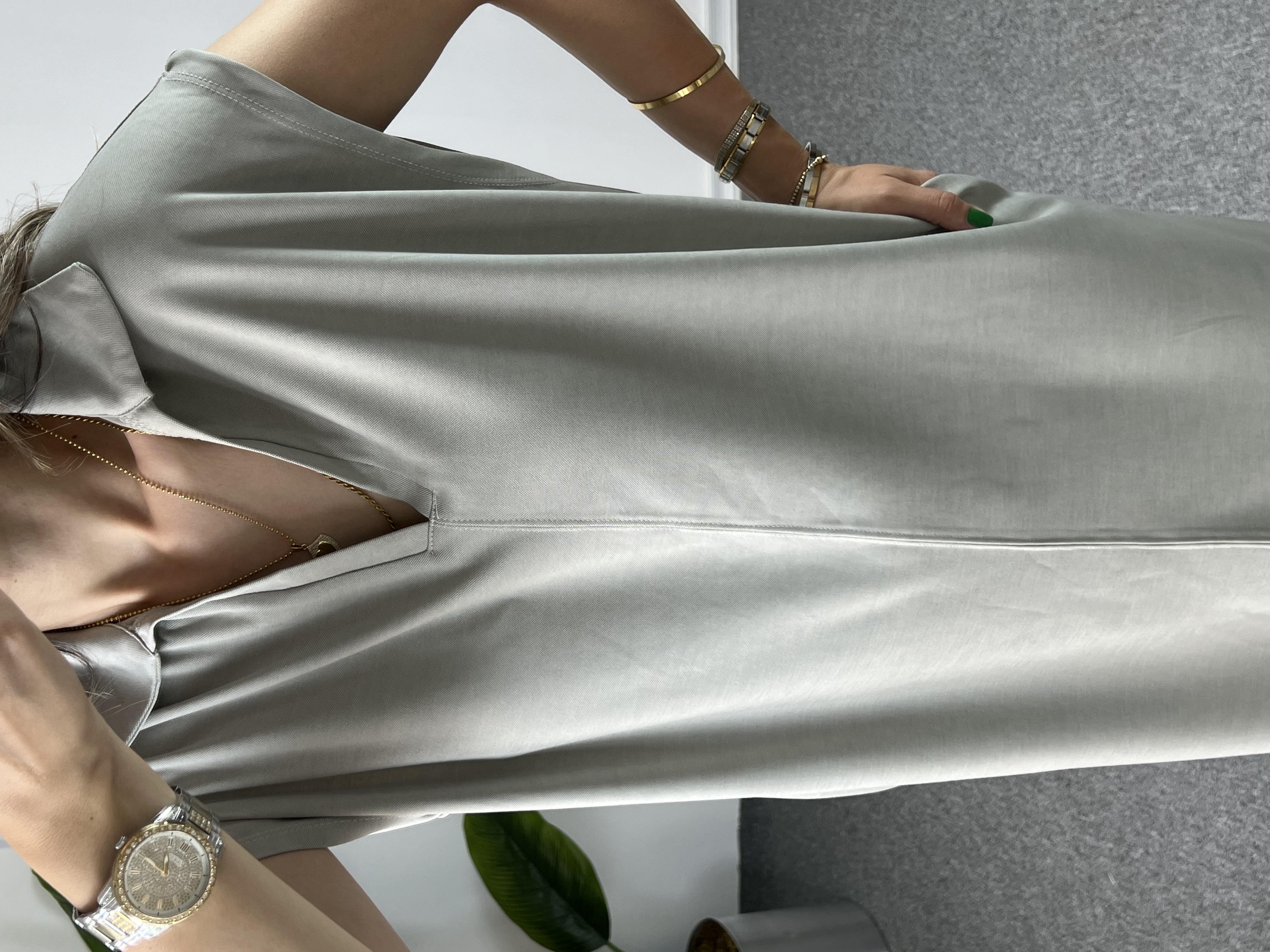 Owersize Bej Modal Elbise