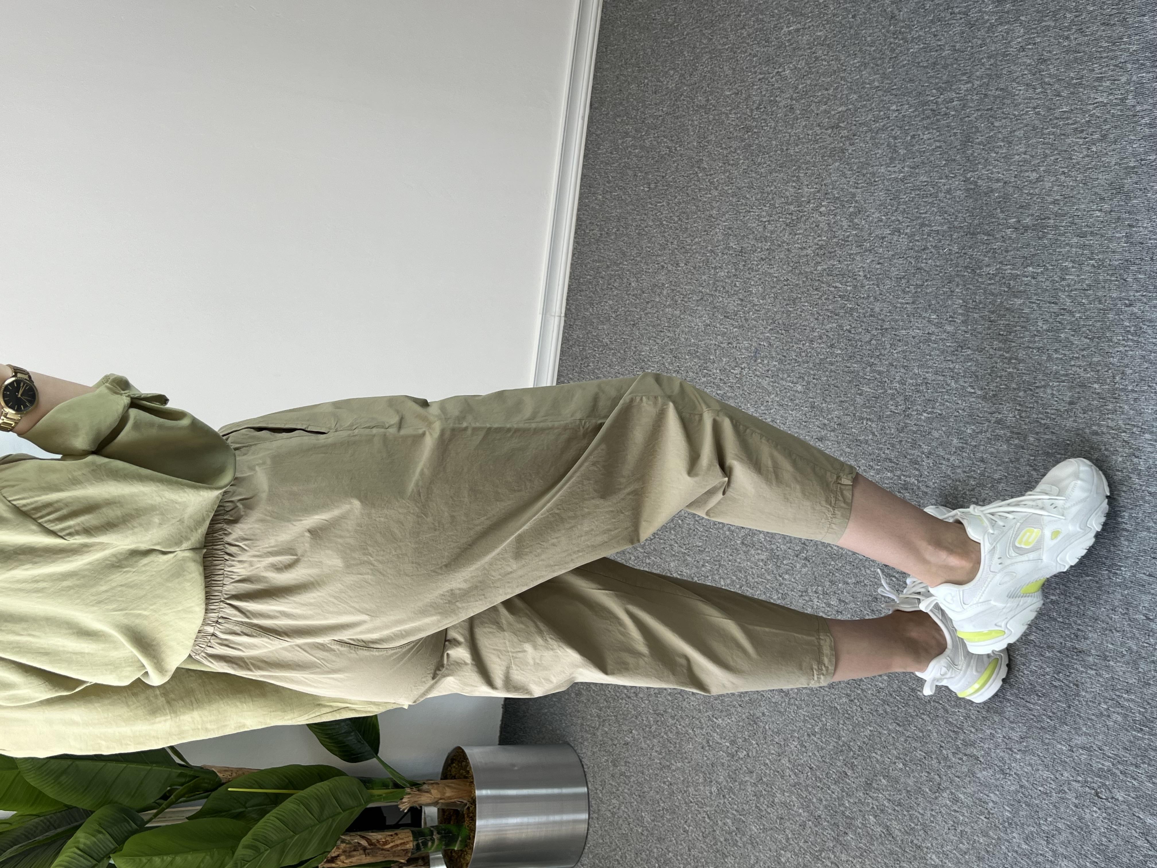 Paraşüt Kumaş Haki Şalvar Pantolon