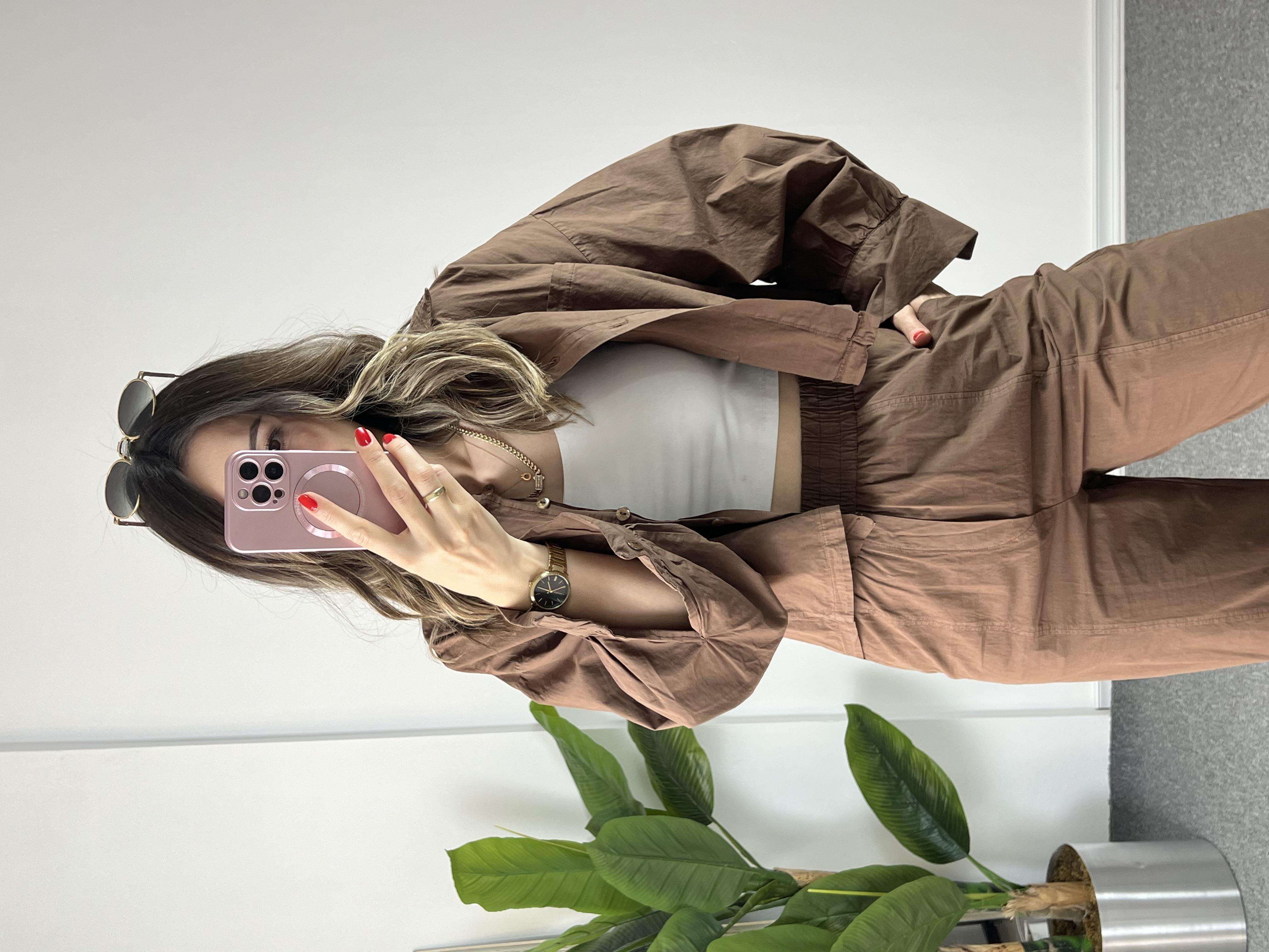 Paraşüt Kumaş Kahve İkili Takım