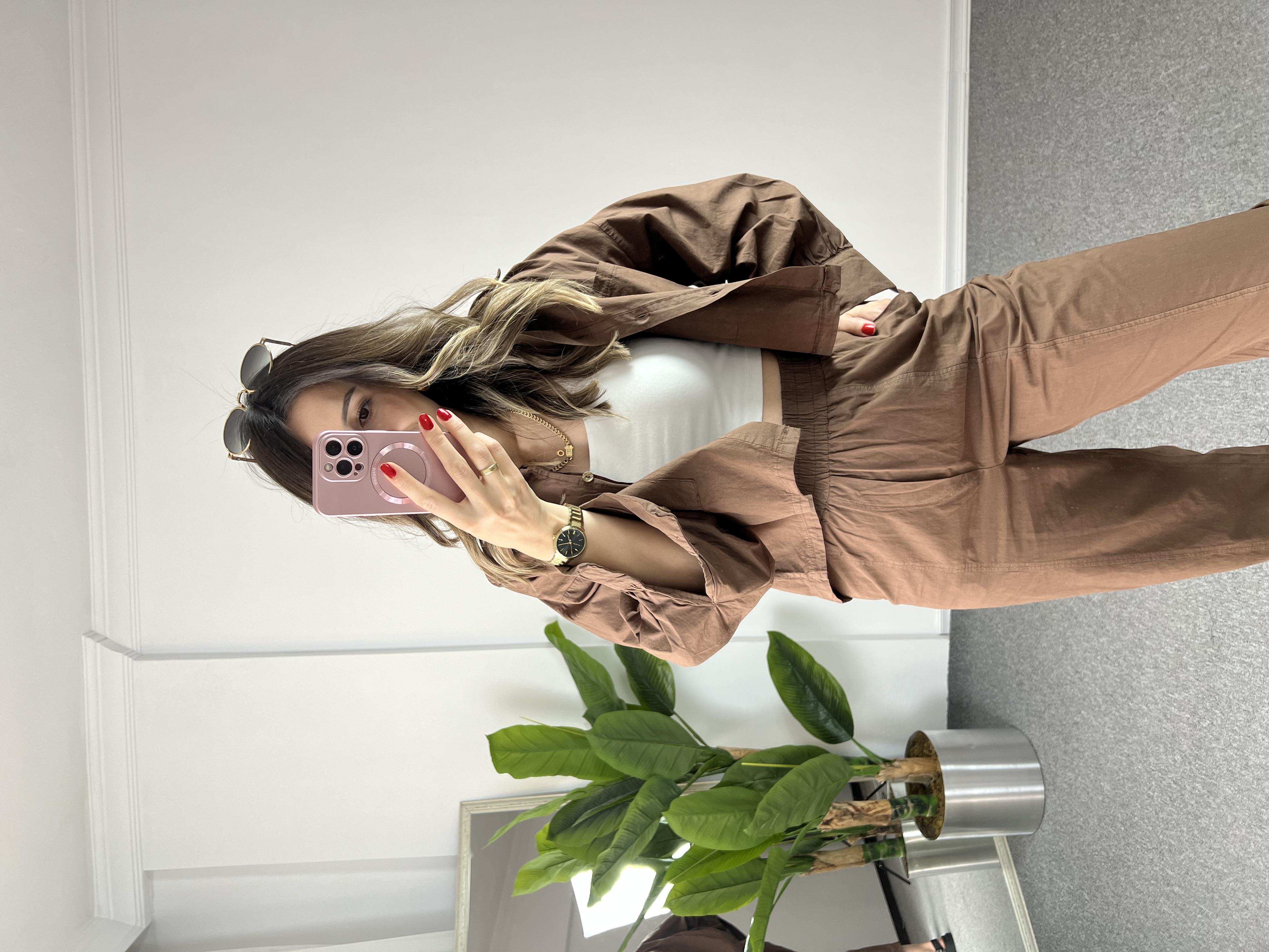 Paraşüt Kumaş Kahve İkili Takım