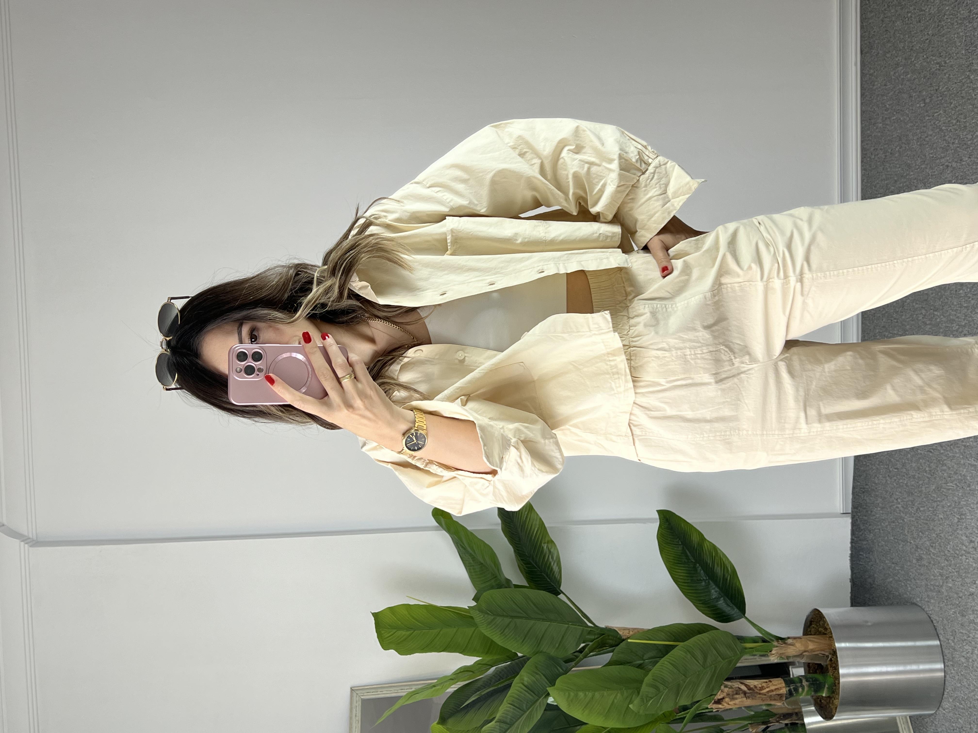 Paraşüt Kumaş Krem İkili Takım