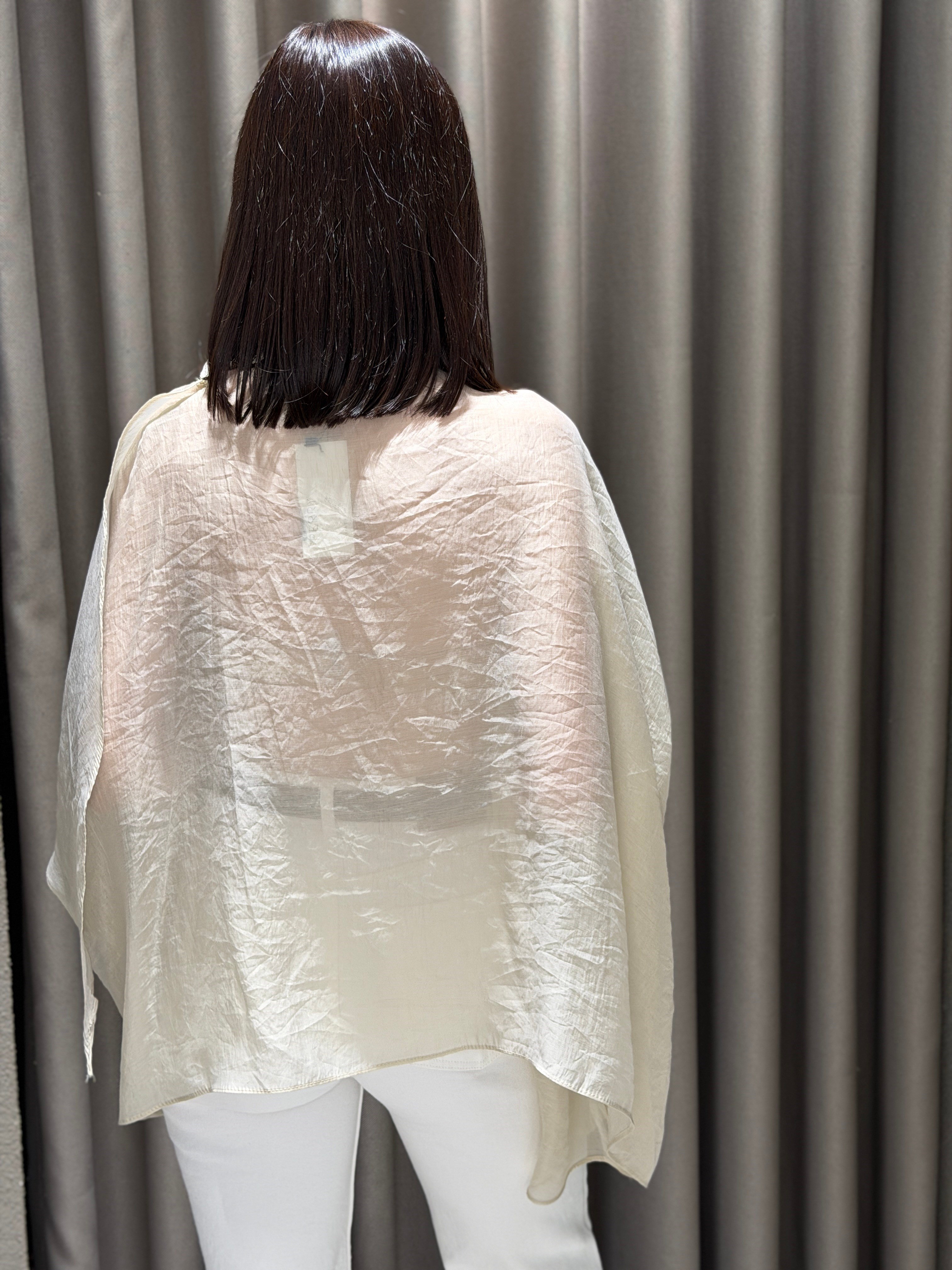 Pelerin Tül Bluz EKRU