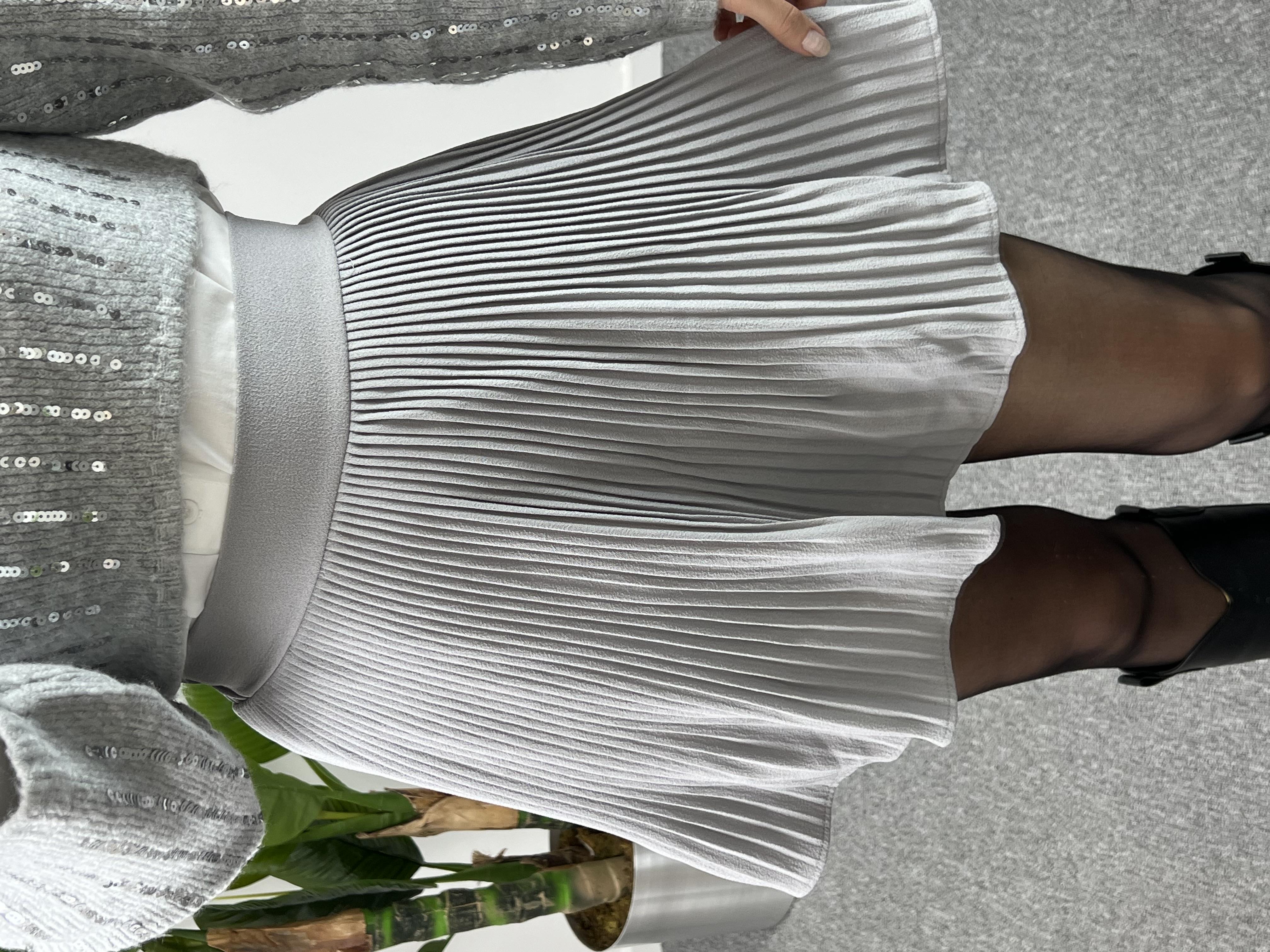 PİLELİ GRİ ŞORT ETEK