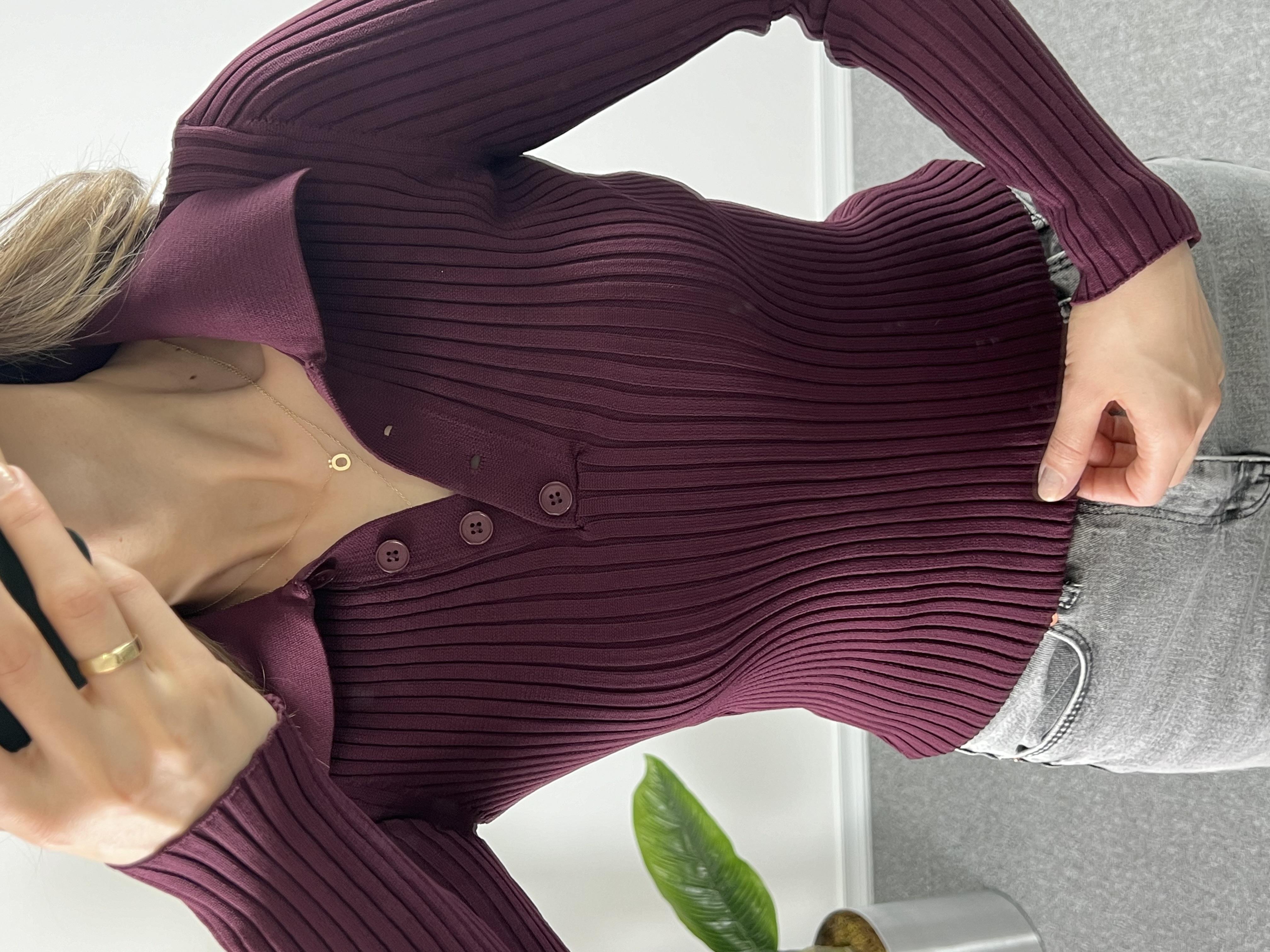 Polo Yaka Fitilli Bordo Triko