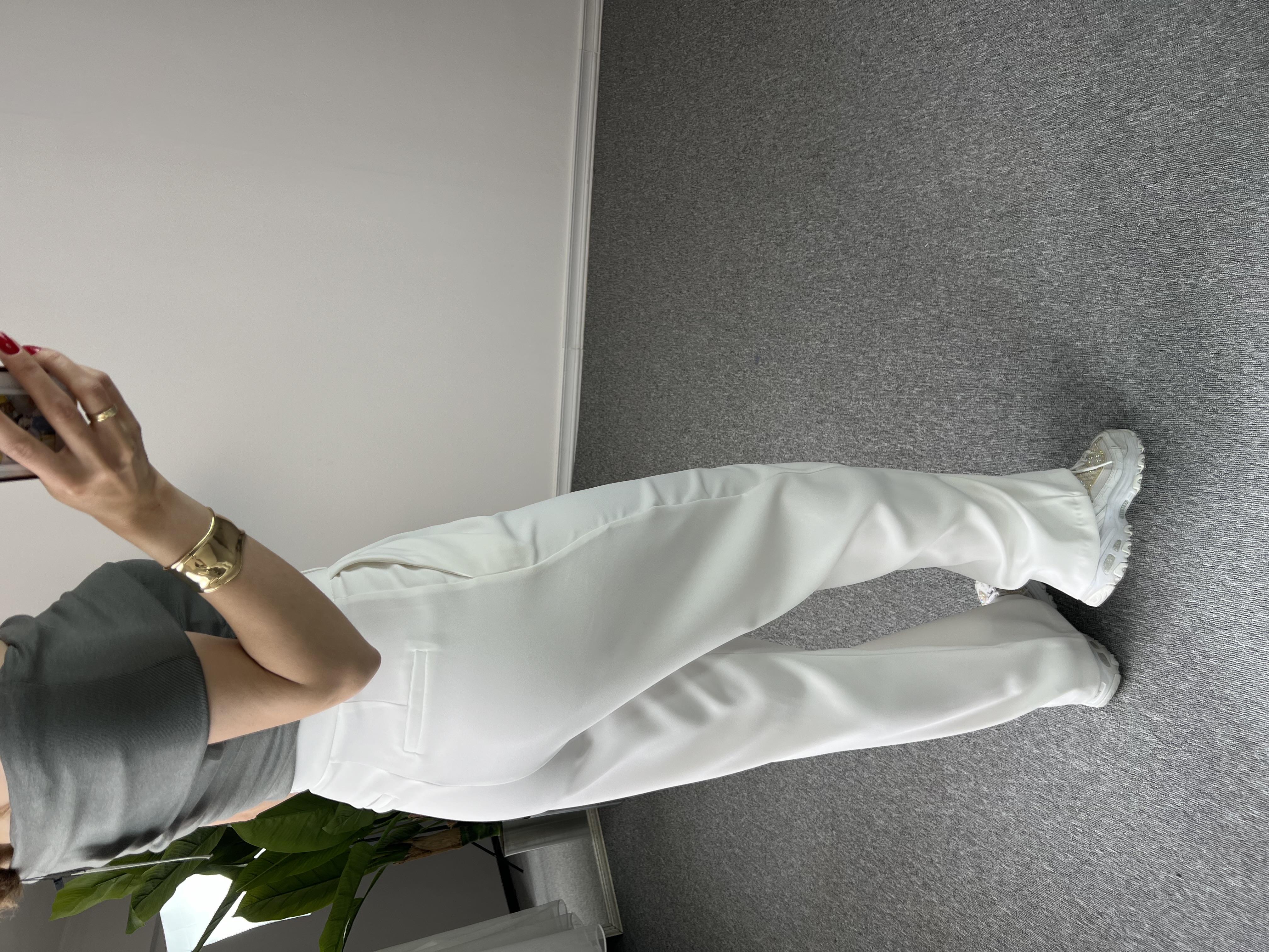 Premium Kalite Beyaz Palazzo Pantolon